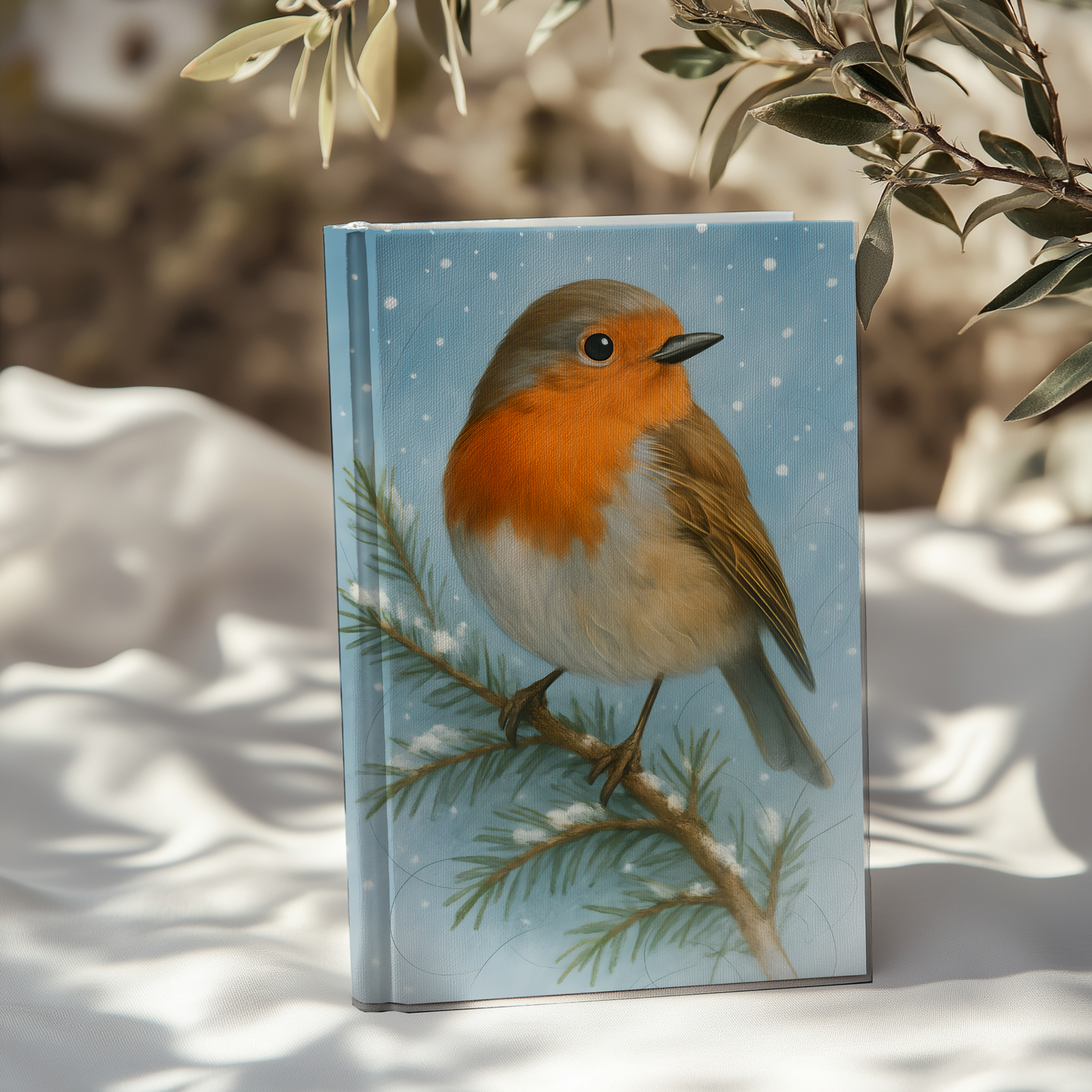 Winter Robin Woodland Notebook, Immerse yourself in the woodland theme and let the inspiration of forest creatures guide your every word.
