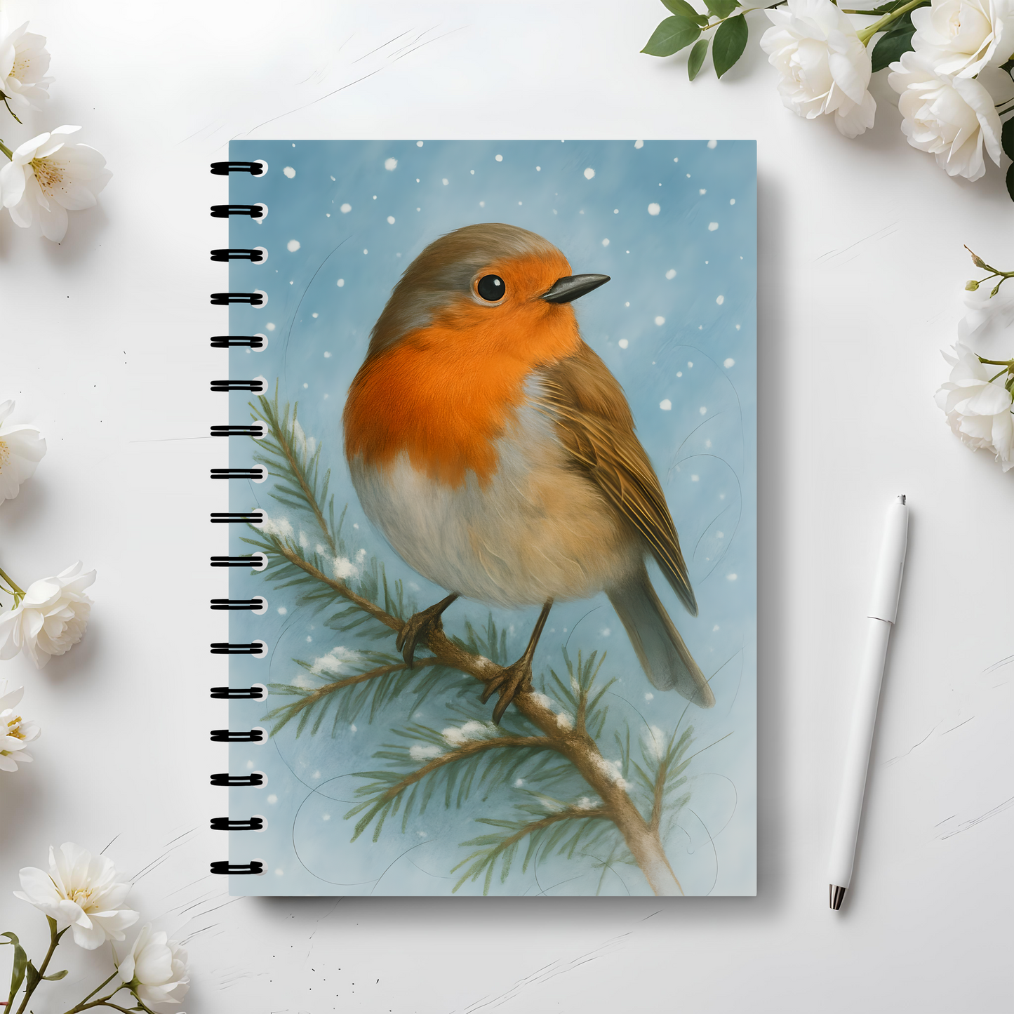 Winter Robin Woodland Creatures Notebook, this notebook brings the magic of winter robins and woodland creatures to your writing adventures.