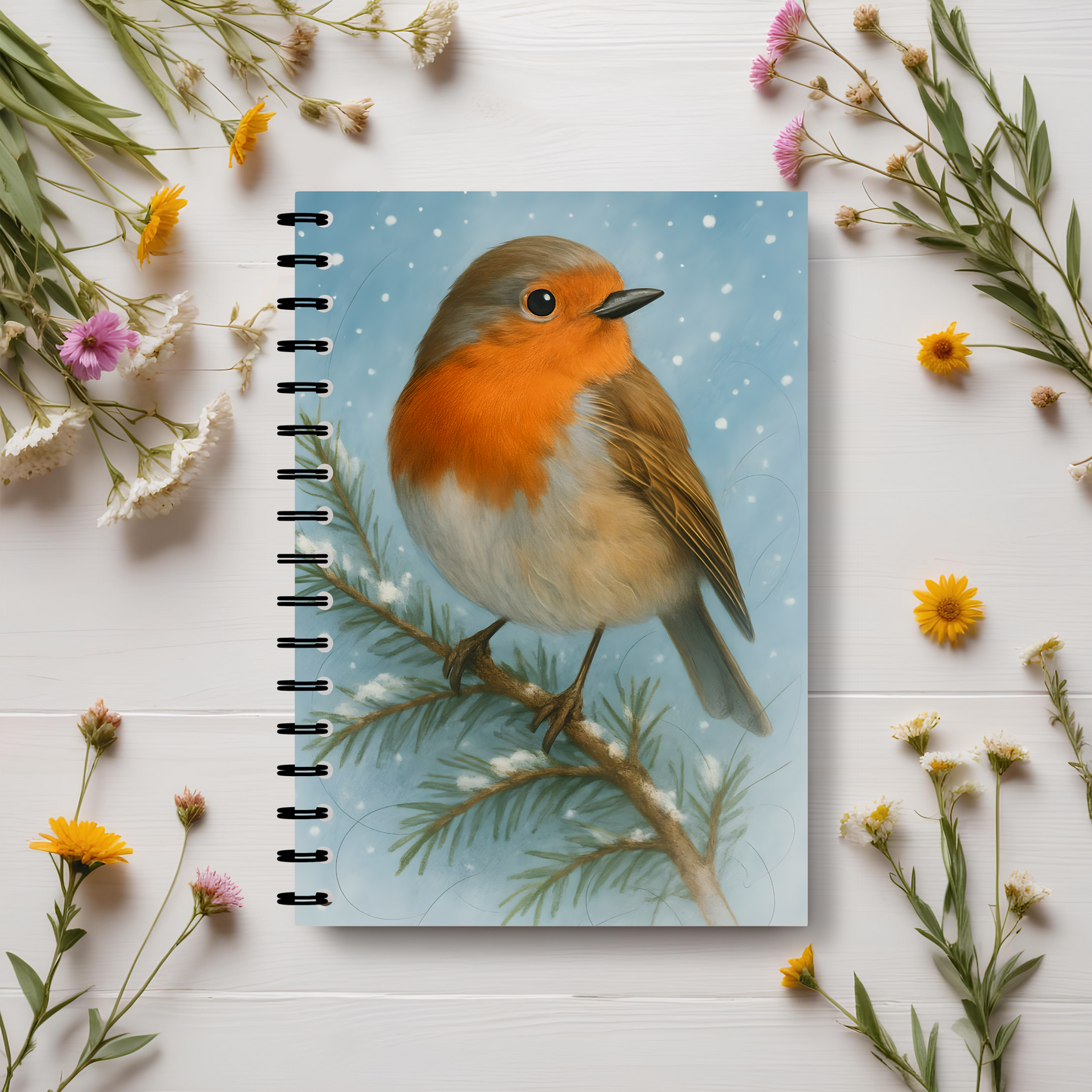 Winter Robin Woodland Creatures Notebook, this notebook brings the magic of winter robins and woodland creatures to your writing adventures.