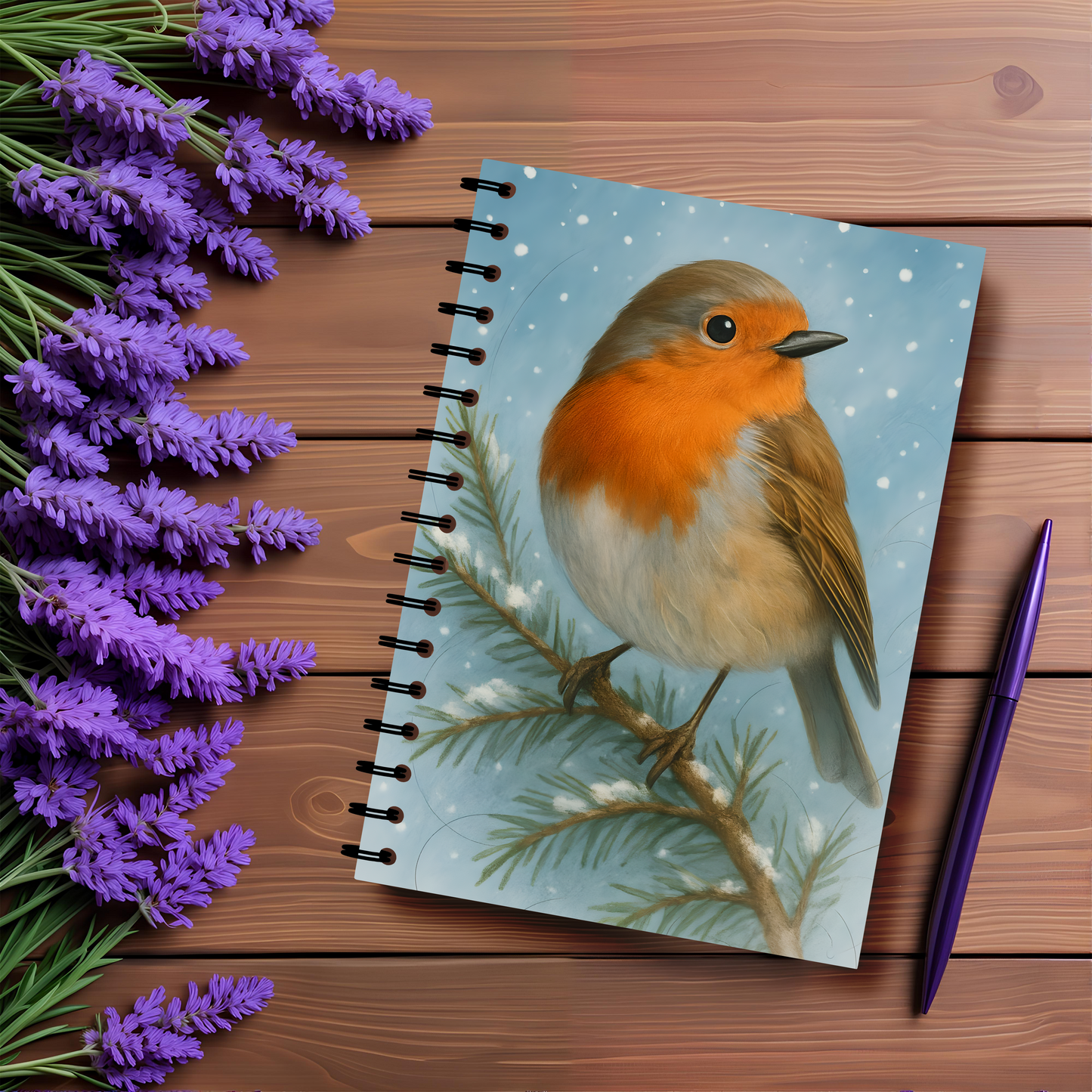 Winter Robin Woodland Creatures Notebook, this notebook brings the magic of winter robins and woodland creatures to your writing adventures.
