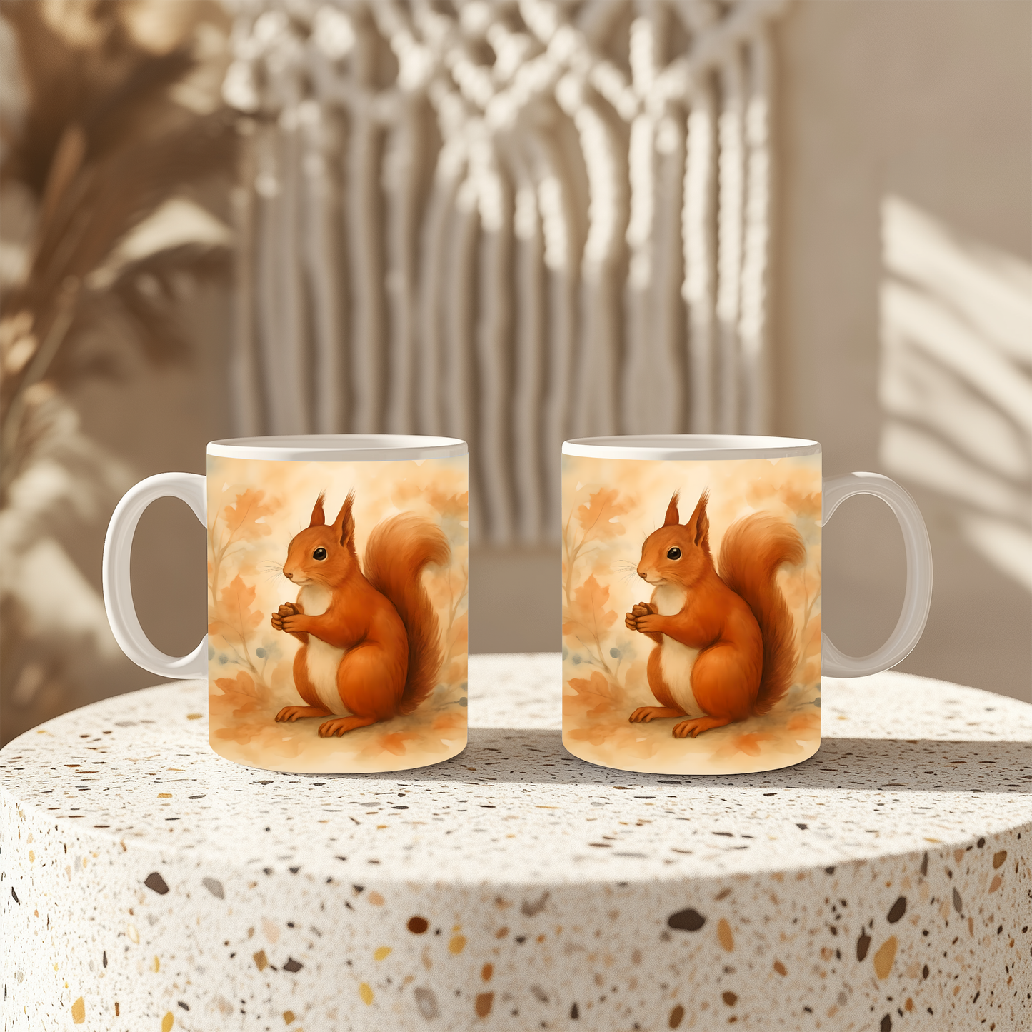 Red Squirrel Woodland Creatures Mug, Woodland Animal Mug, Cute Animal Mug, This adorable squirrel mug captures the essence of autumn, making every sip feel like a walk through a woodland wonderland.