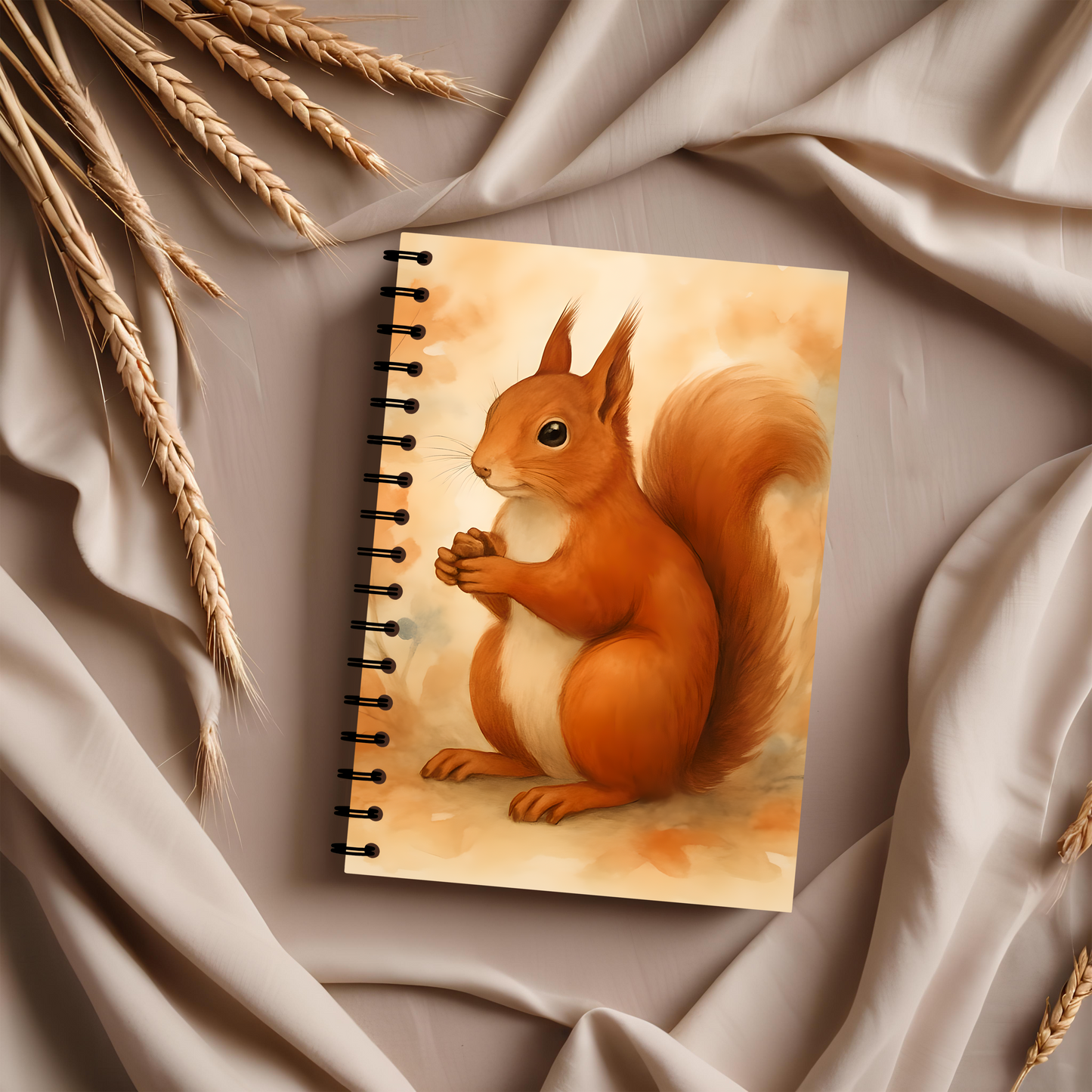 Squirrel Art Nature Notebook, this cute spiral notebook is perfect for squirrel lovers and dreamers alike.