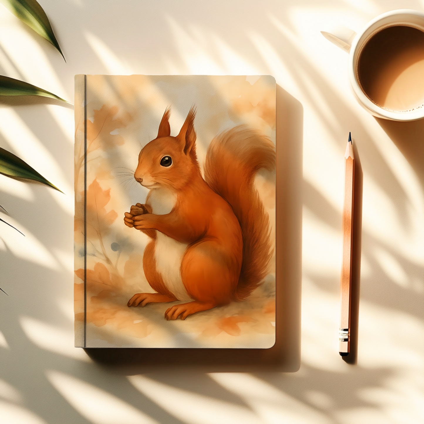Red Squirrel Notebook, Adorned with mesmerizing squirrel art, this cute spiral notebook is perfect for squirrel lovers and dreamers alike.