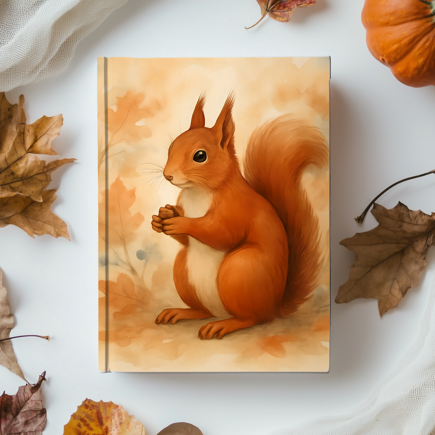 Red Squirrel Notebook, Adorned with mesmerizing squirrel art, this cute spiral notebook is perfect for squirrel lovers and dreamers alike.