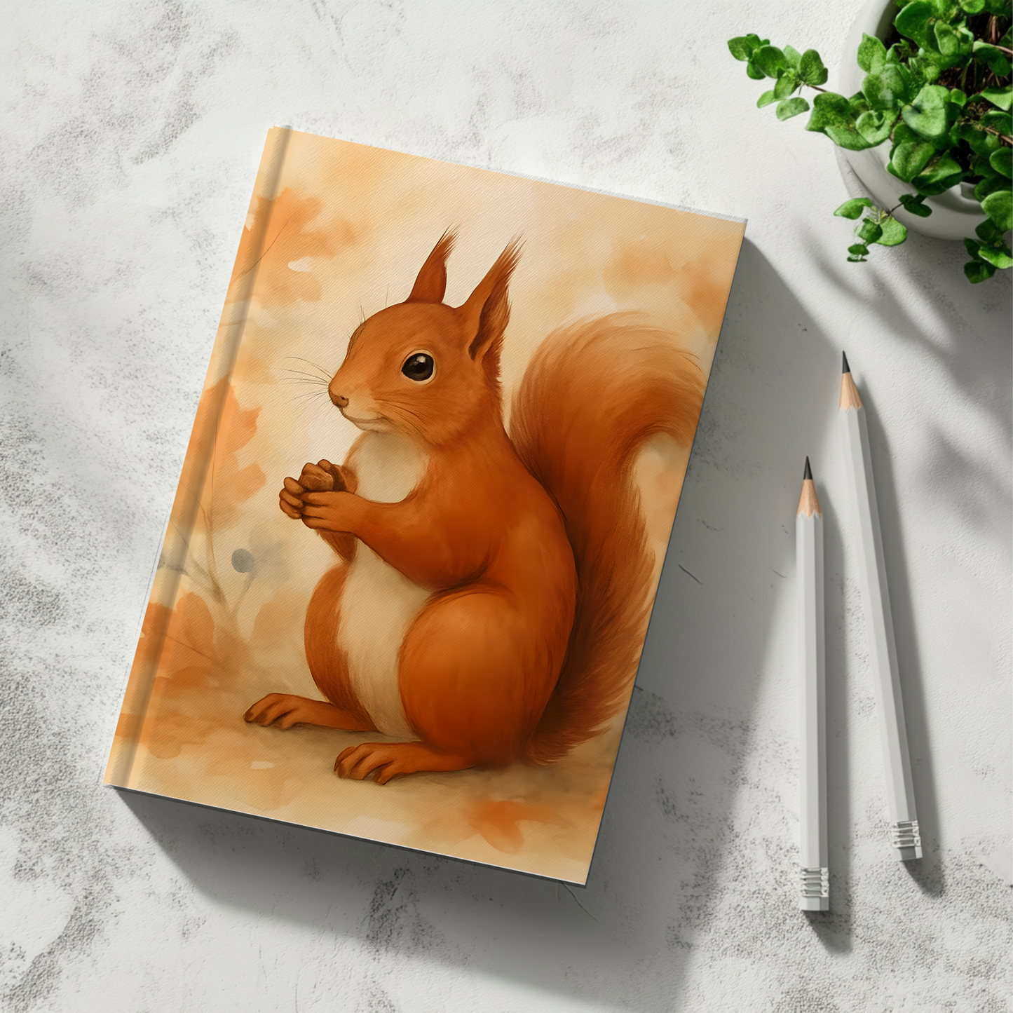 Red Squirrel Notebook, Adorned with mesmerizing squirrel art, this cute spiral notebook is perfect for squirrel lovers and dreamers alike.