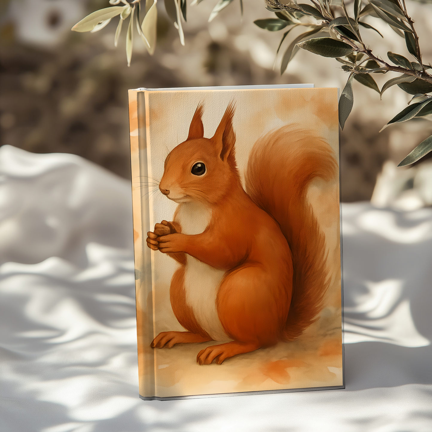 Red Squirrel Notebook, Adorned with mesmerizing squirrel art, this cute spiral notebook is perfect for squirrel lovers and dreamers alike.