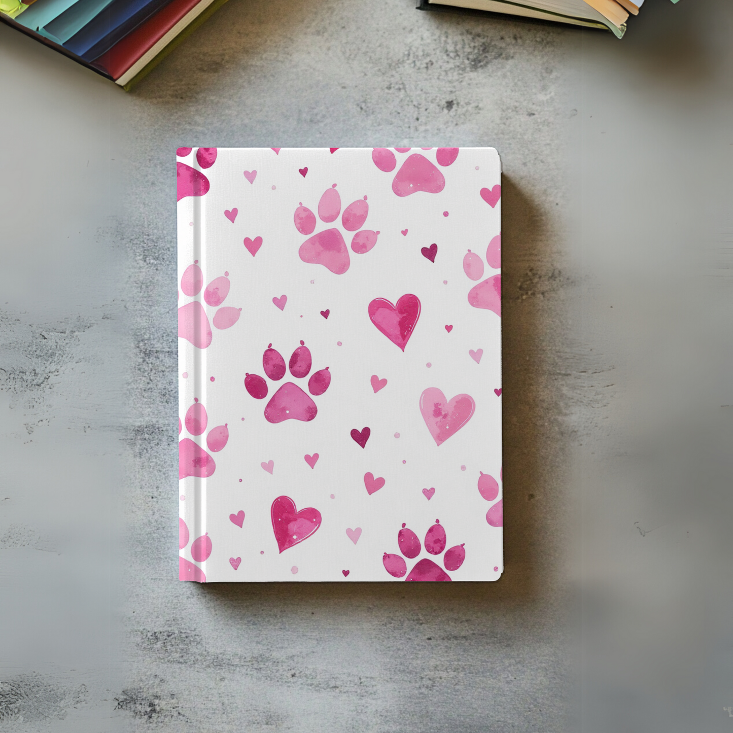 Pink Paw Prints Hard Backed Journal for Pet Lovers, embrace the love for your pets and let your creativity shine.