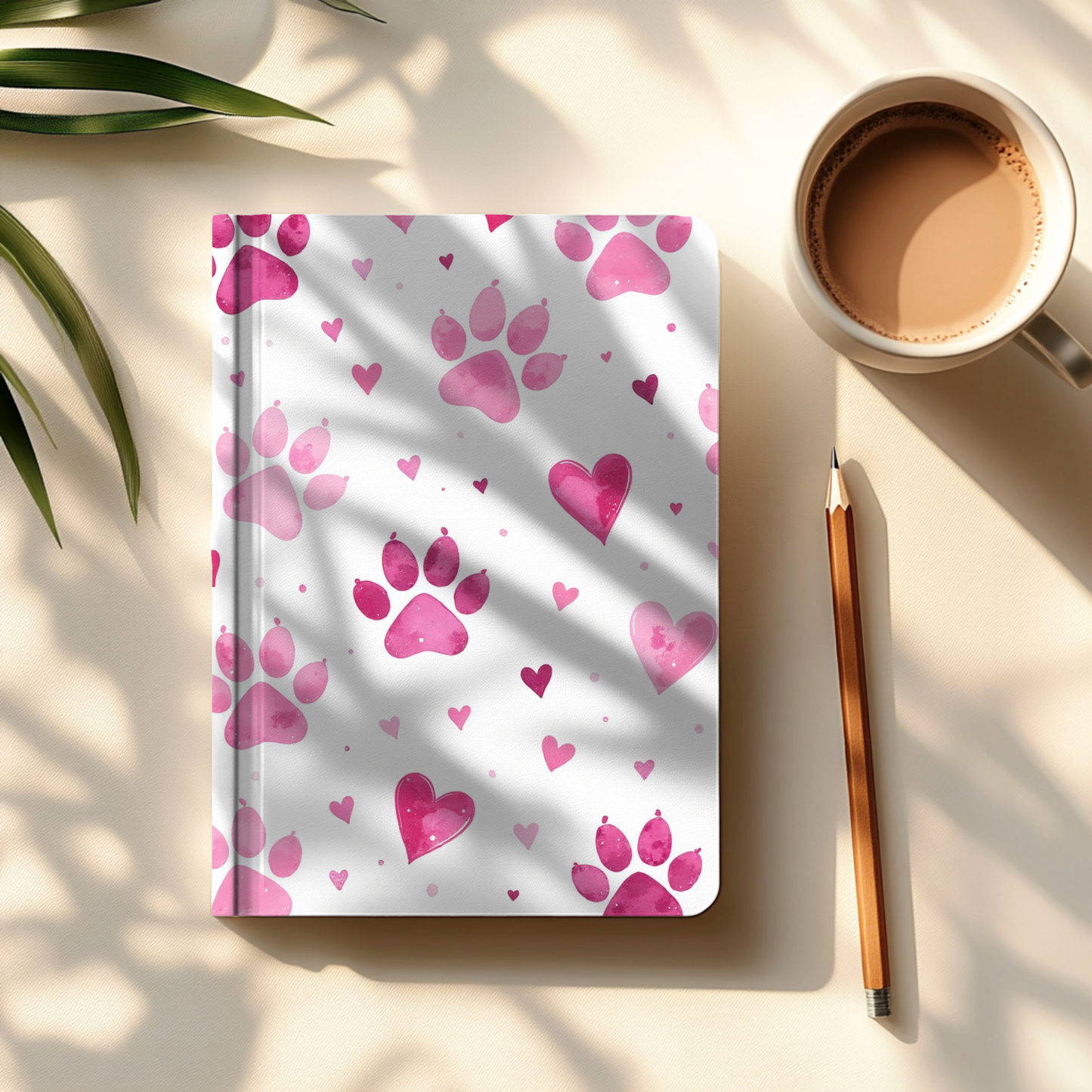 Pink Paw Prints Hard Backed Journal for Pet Lovers, embrace the love for your pets and let your creativity shine.