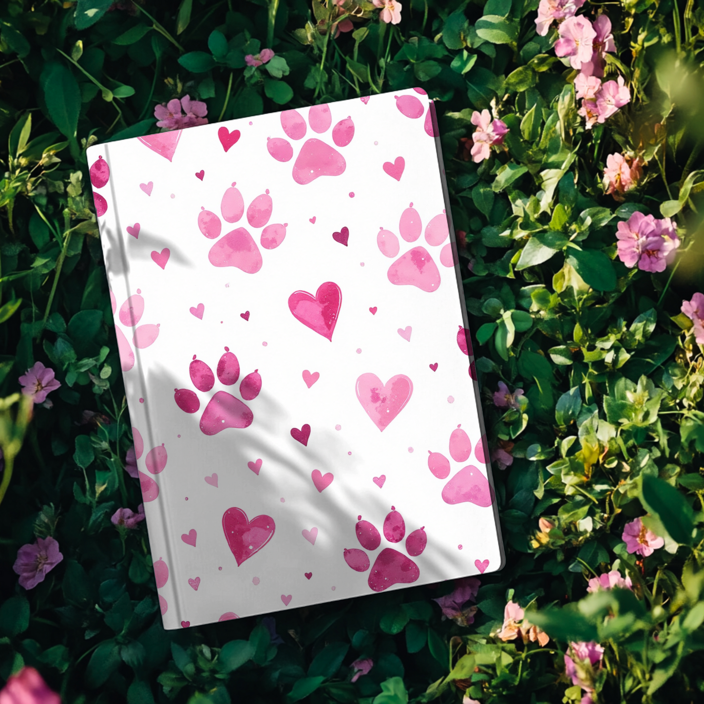 Pink Paw Prints Hard Backed Journal for Pet Lovers, embrace the love for your pets and let your creativity shine.