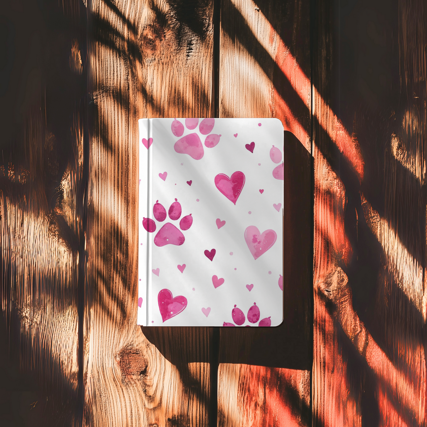 Pink Paw Prints Hard Backed Journal for Pet Lovers, embrace the love for your pets and let your creativity shine.