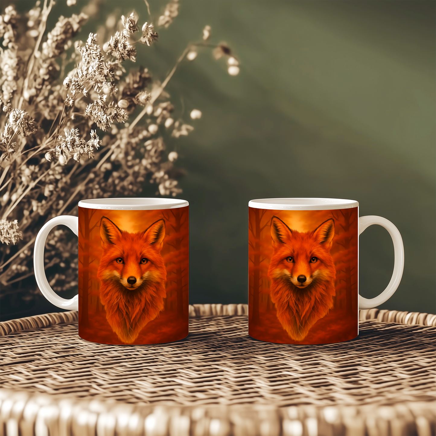 Autumn Foxy Coffee Mug, this fox mug captures the essence of an autumnal morning, where the crisp air meets the enchanting allure of your favorite foxy friend.