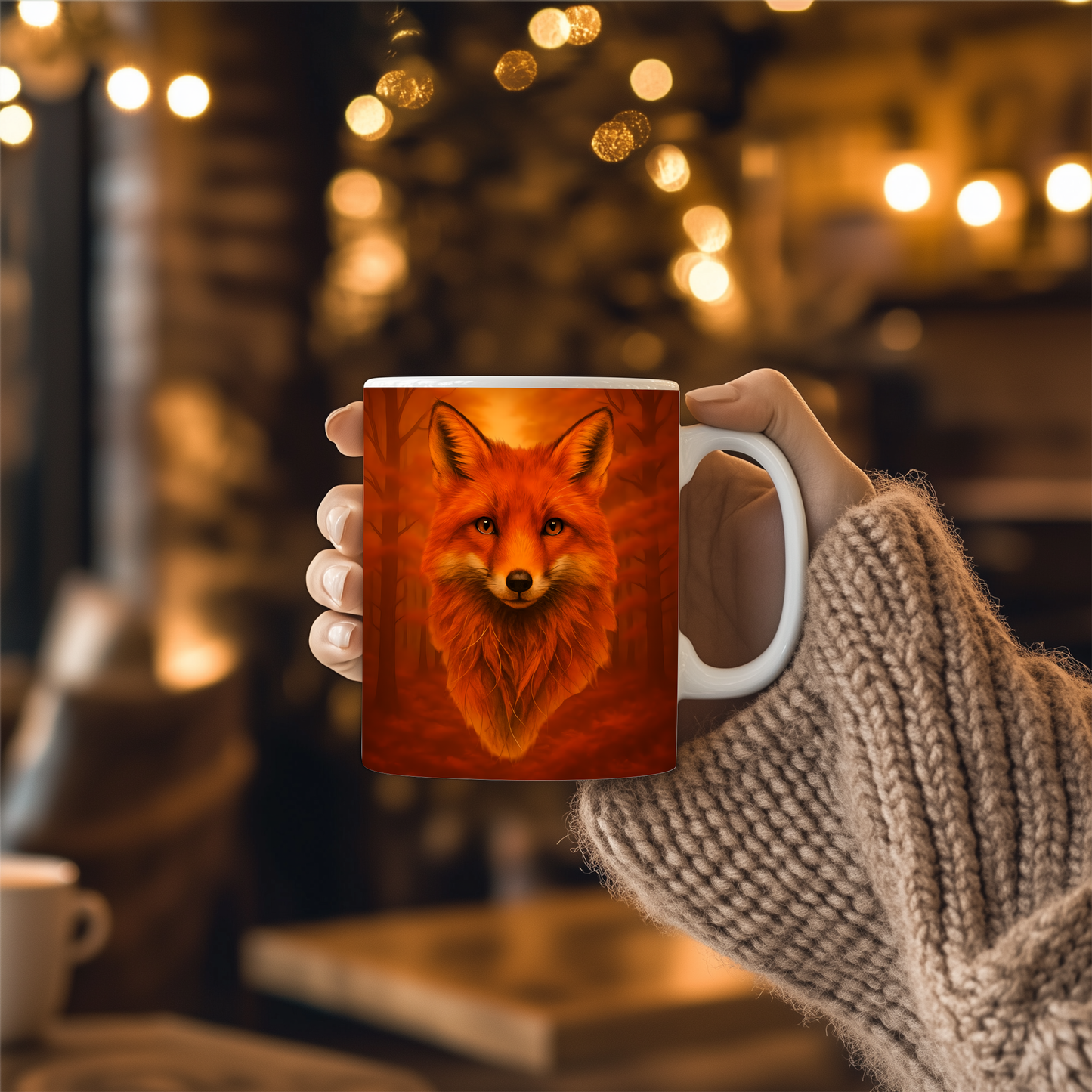 Autumn Foxy Coffee Mug, this fox mug captures the essence of an autumnal morning, where the crisp air meets the enchanting allure of your favorite foxy friend.