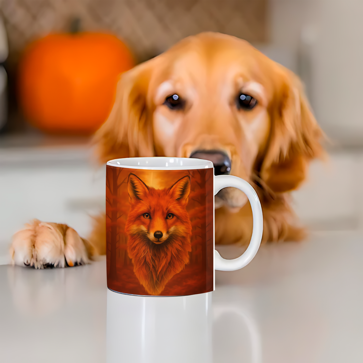 Autumn Foxy Coffee Mug, this fox mug captures the essence of an autumnal morning, where the crisp air meets the enchanting allure of your favorite foxy friend.