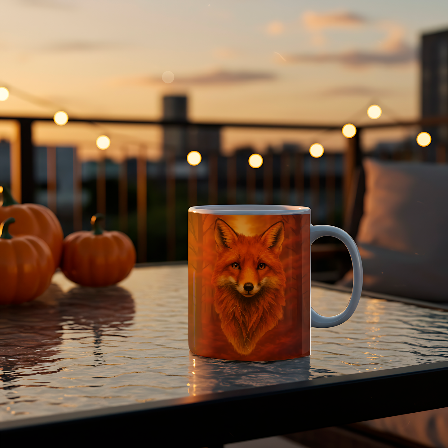 Autumn Foxy Coffee Mug, this fox mug captures the essence of an autumnal morning, where the crisp air meets the enchanting allure of your favorite foxy friend.
