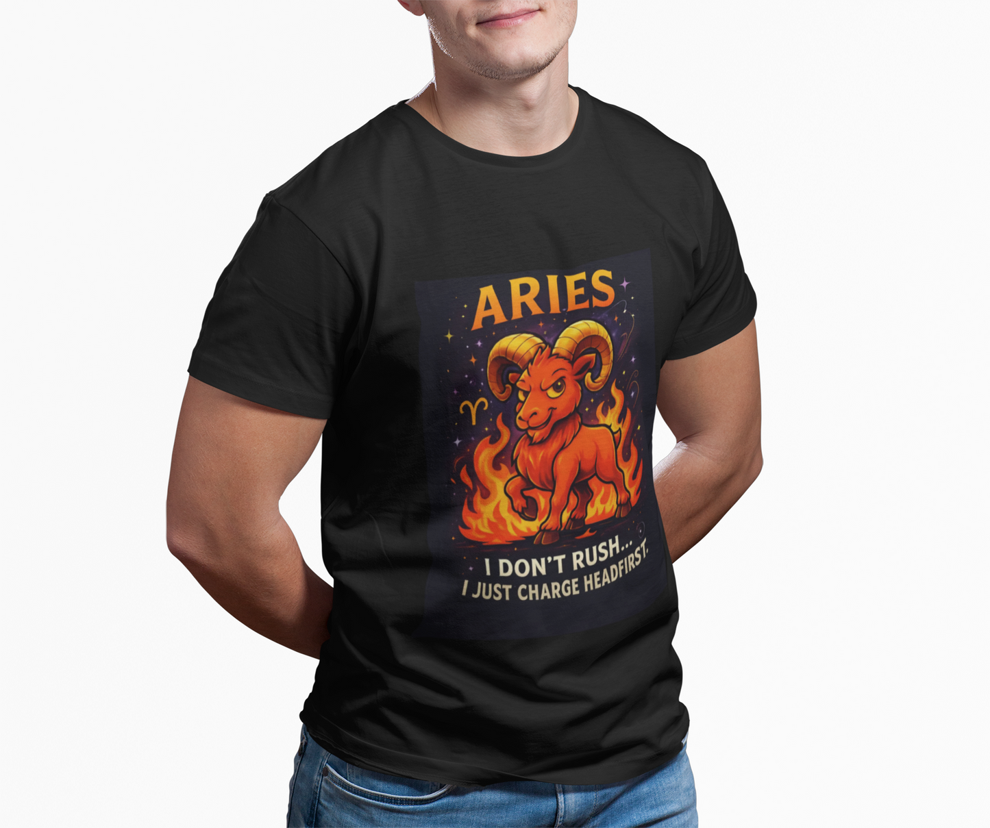 Aries Astrology T-shirt, This beautifully crafted zodiac shirt captures the fiery spirit of the Aries zodiac sign with its bold design, making it a standout piece in any wardrobe.