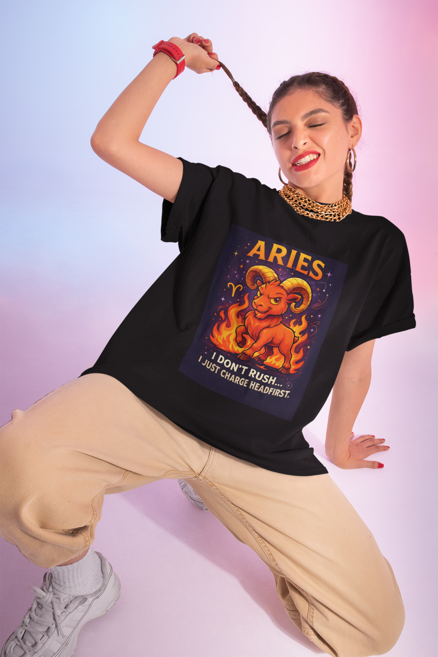 Aries Astrology T-shirt, This beautifully crafted zodiac shirt captures the fiery spirit of the Aries zodiac sign with its bold design, making it a standout piece in any wardrobe.