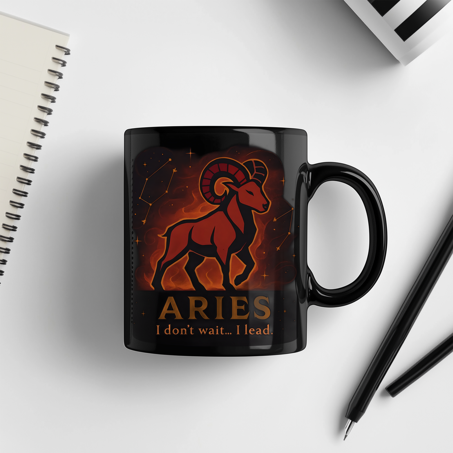 Aries Astrology Mug, Designed as the perfect Aries birthday gift, this zodiac mug combines bold design with practicality