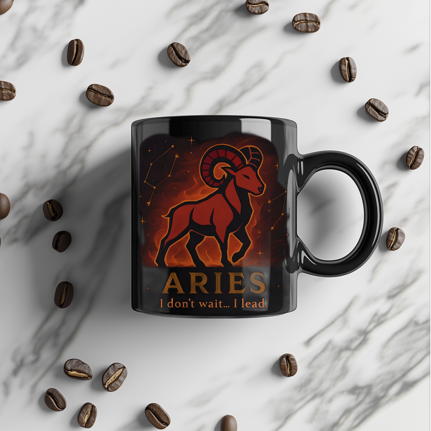 Aries Astrology Mug, Designed as the perfect Aries birthday gift, this zodiac mug combines bold design with practicality