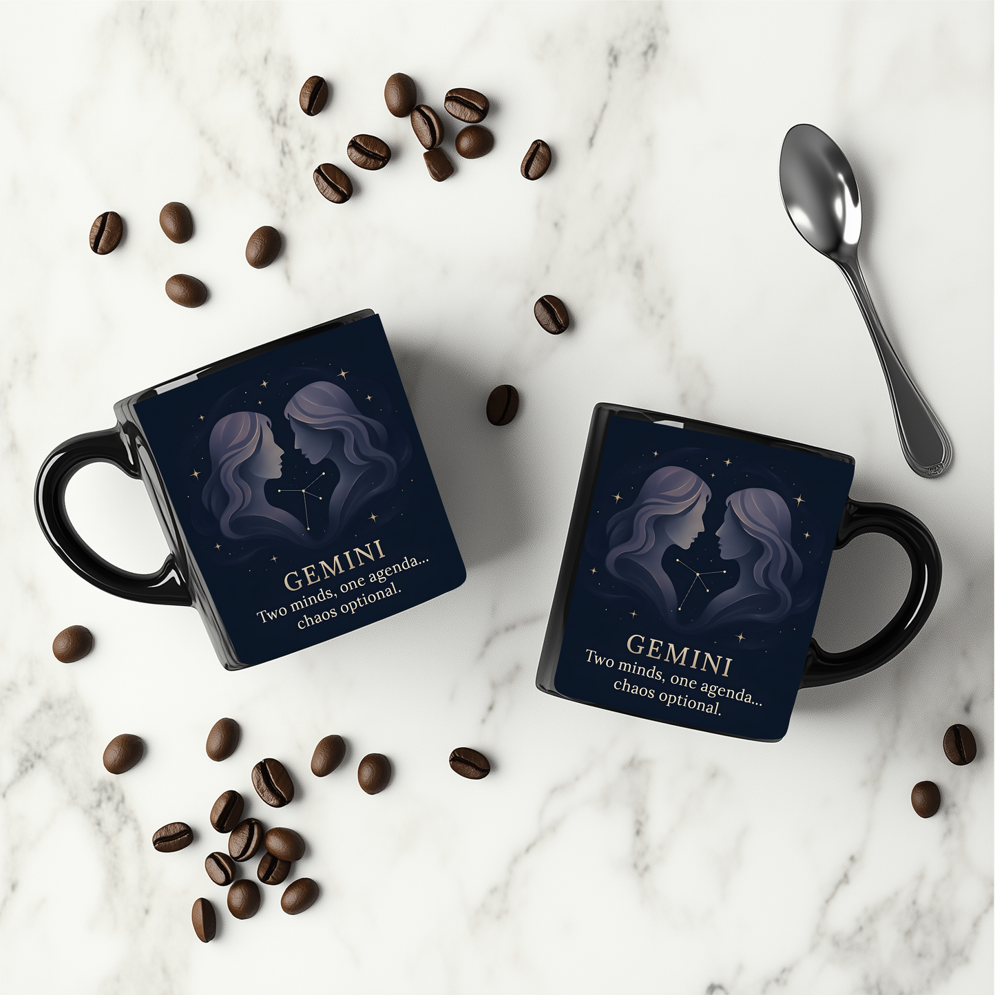 Gemini Astrology Mug, it's the ideal Gemini birthday gift, melding the allure of their horoscope with the practical elegance of a Gemini coffee cup.