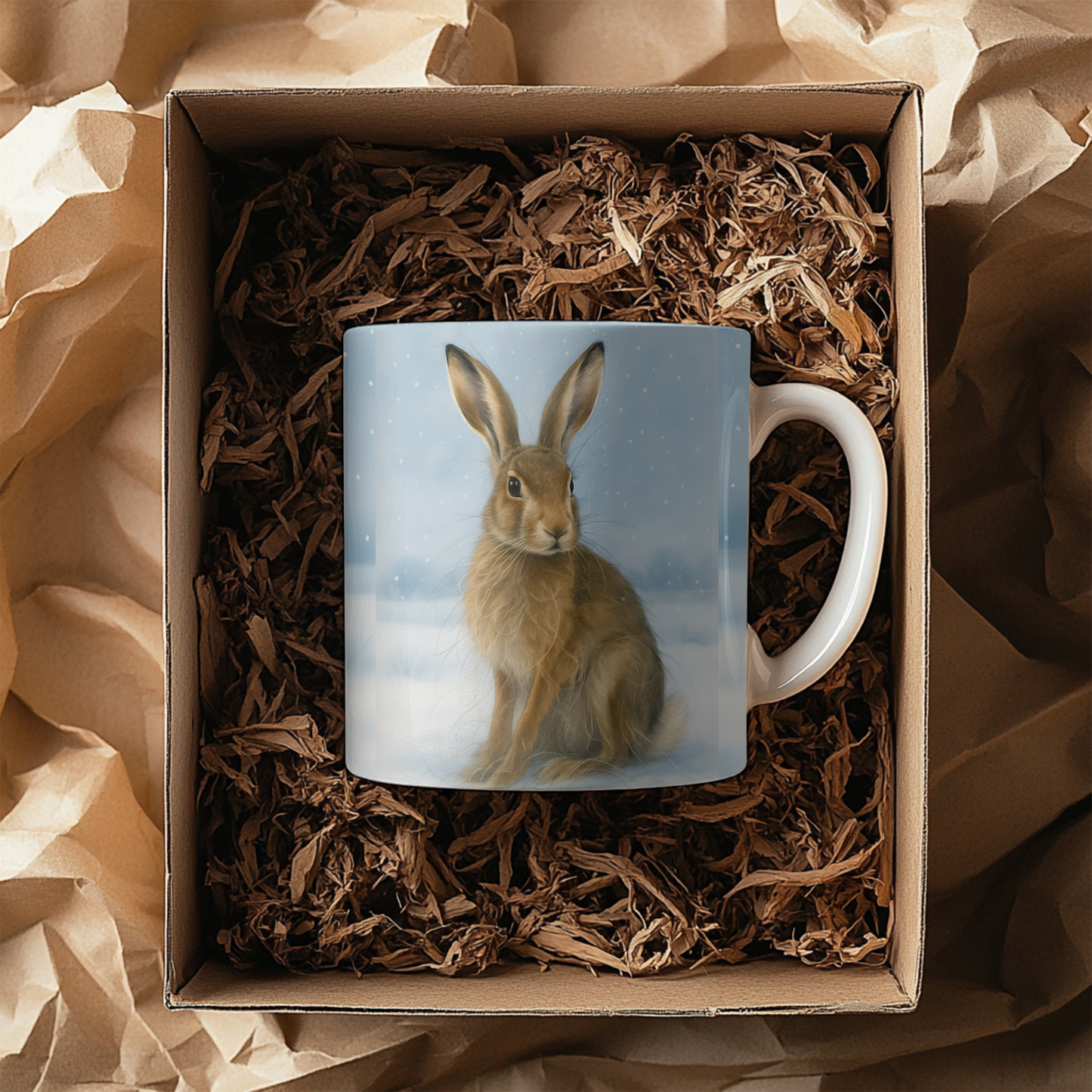 Winter Hare Coffee Mug, creating the perfect festive mug for your cozy winter mornings,perfect for celebrating the winter solstice.