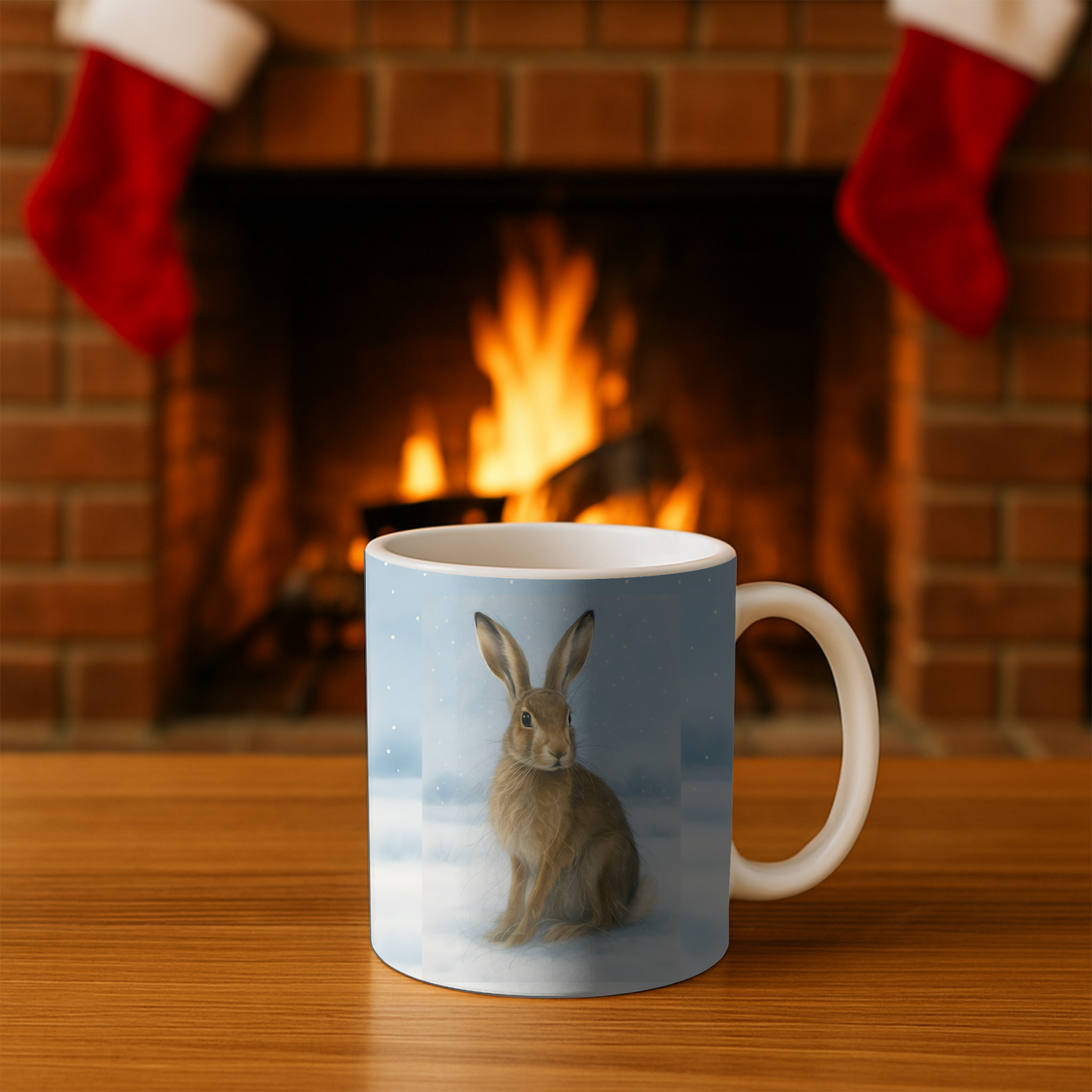 Winter Hare Coffee Mug, creating the perfect festive mug for your cozy winter mornings,perfect for celebrating the winter solstice.