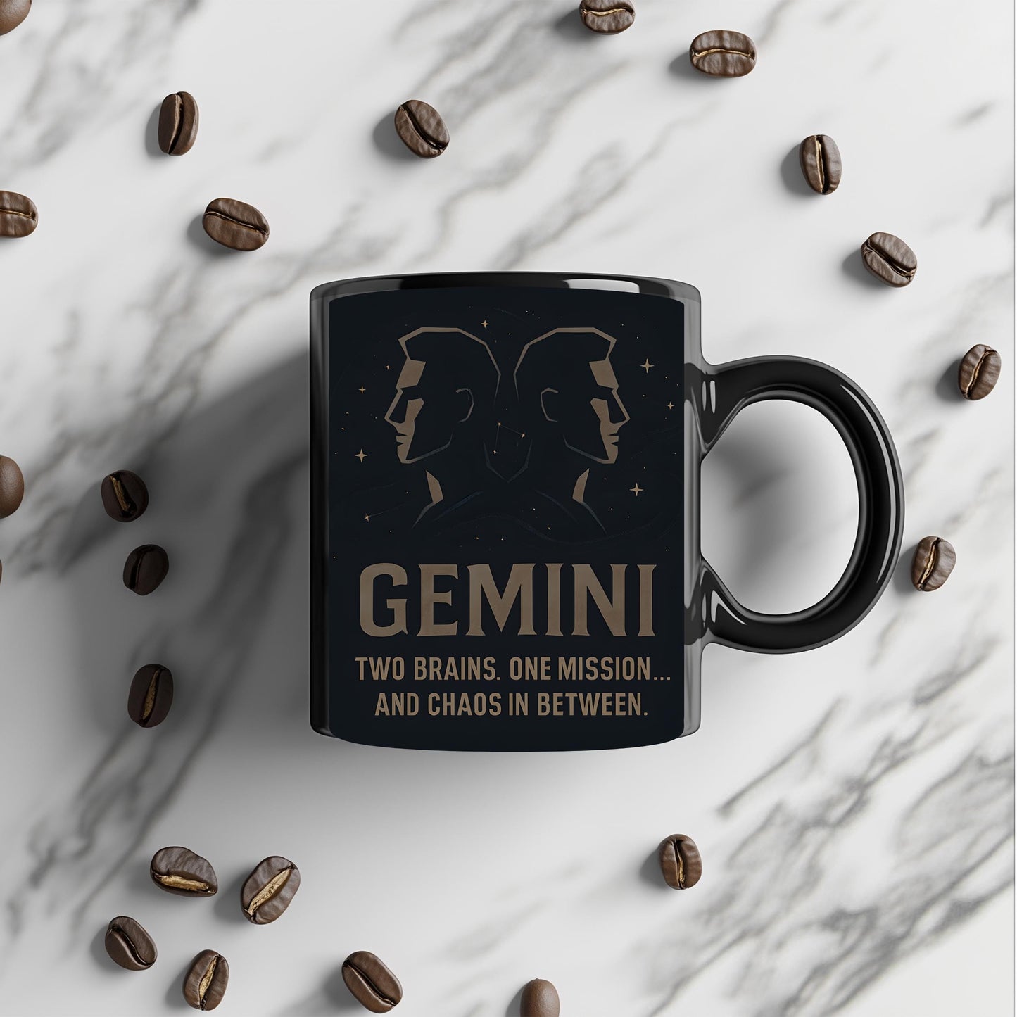 Gemini Astrology Mug, Crafted as a thoughtful gift for Gemini aficionados, it's the ideal Gemini birthday gift, melding the allure of their horoscope with the practical elegance of a Gemini coffee cup.