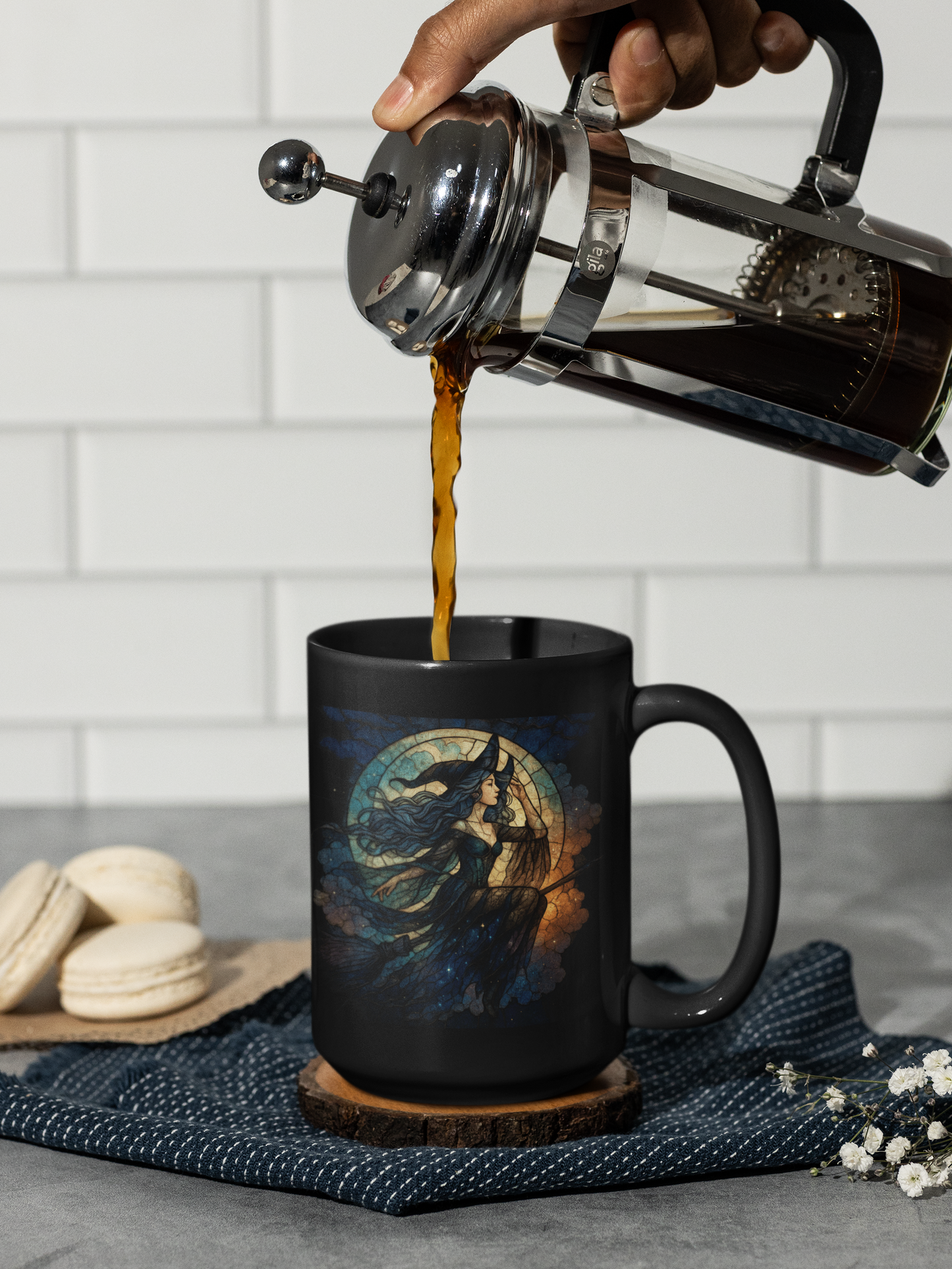 Moon Witch Stained Glass Effect Mug, Embrace your inner sorceress with this witchcraft mug, a true treasure for lovers of witchy stuff and celestial wonders alike.