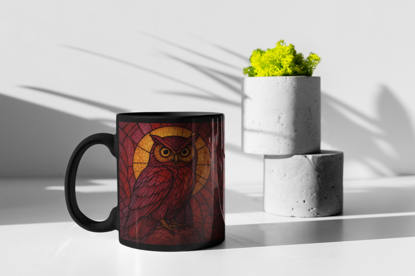 Owl Art Stained Glass Effect Owl Mug, Whether you're sipping your morning brew or adding a touch of whimsy to your collection, this owl mug is a charming tribute to nature's elegance.
