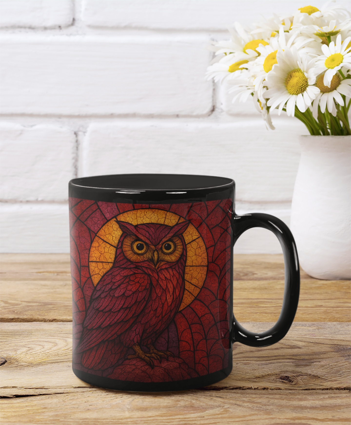 Owl Art Stained Glass Effect Owl Mug, Whether you're sipping your morning brew or adding a touch of whimsy to your collection, this owl mug is a charming tribute to nature's elegance.
