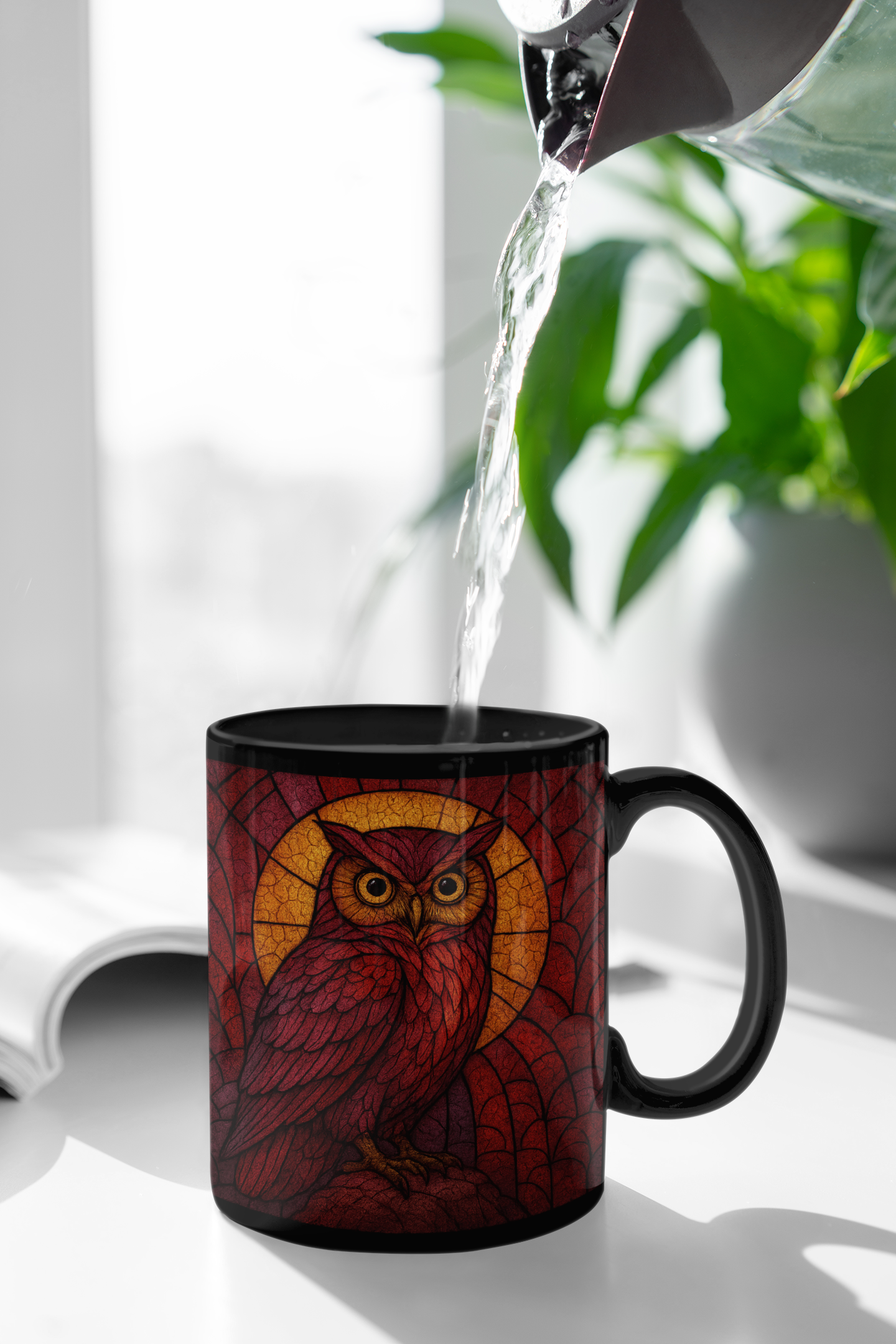 Owl Art Stained Glass Effect Owl Mug, Whether you're sipping your morning brew or adding a touch of whimsy to your collection, this owl mug is a charming tribute to nature's elegance.