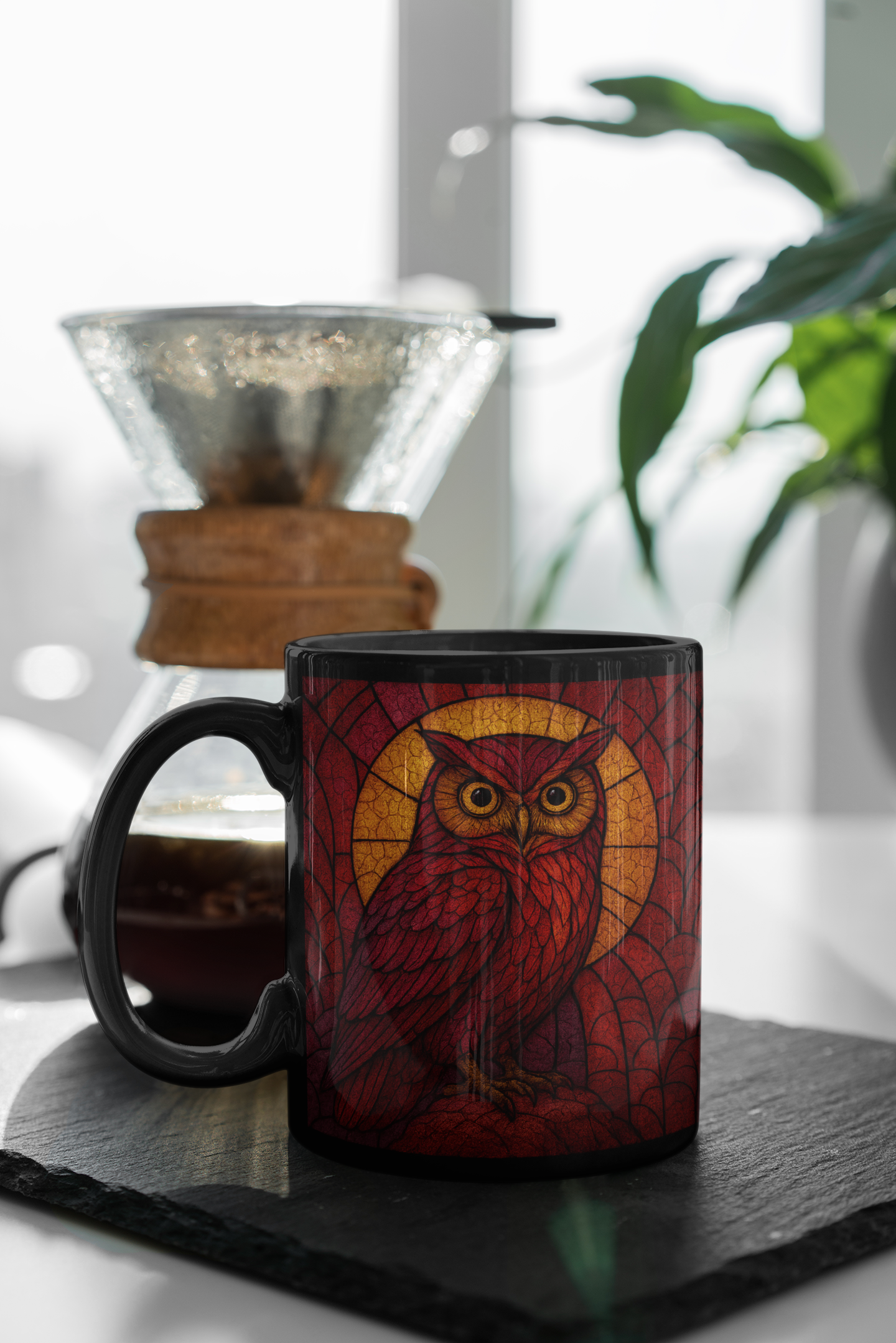 Owl Art Stained Glass Effect Owl Mug, Whether you're sipping your morning brew or adding a touch of whimsy to your collection, this owl mug is a charming tribute to nature's elegance.