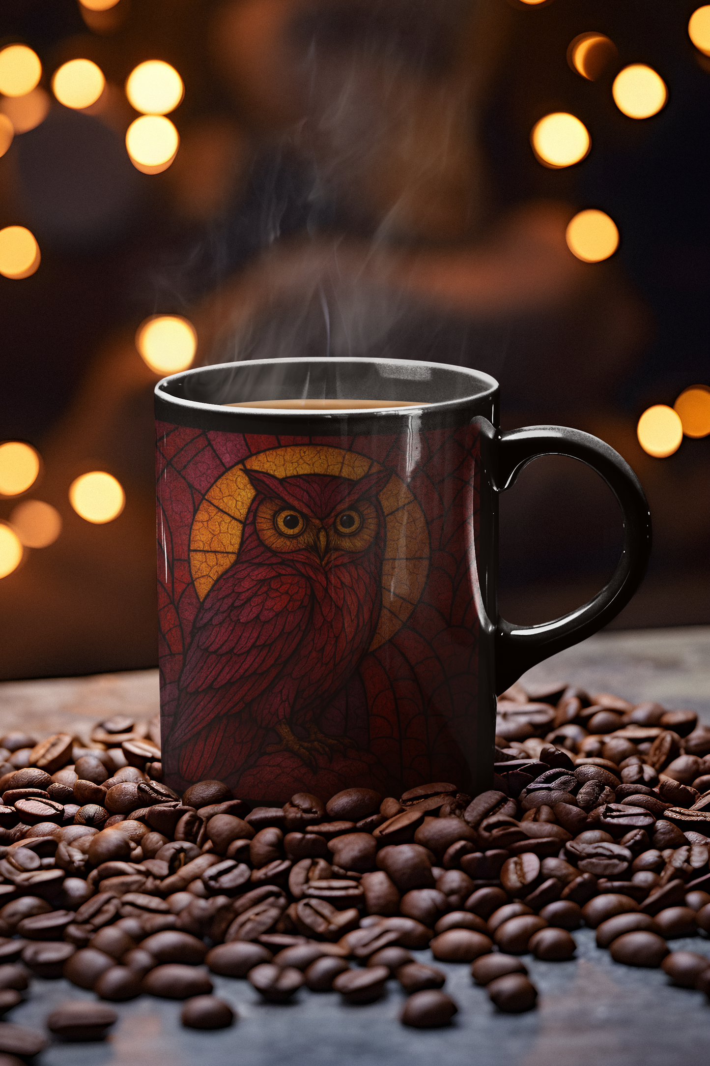 Owl Art Stained Glass Effect Owl Mug, Whether you're sipping your morning brew or adding a touch of whimsy to your collection, this owl mug is a charming tribute to nature's elegance.