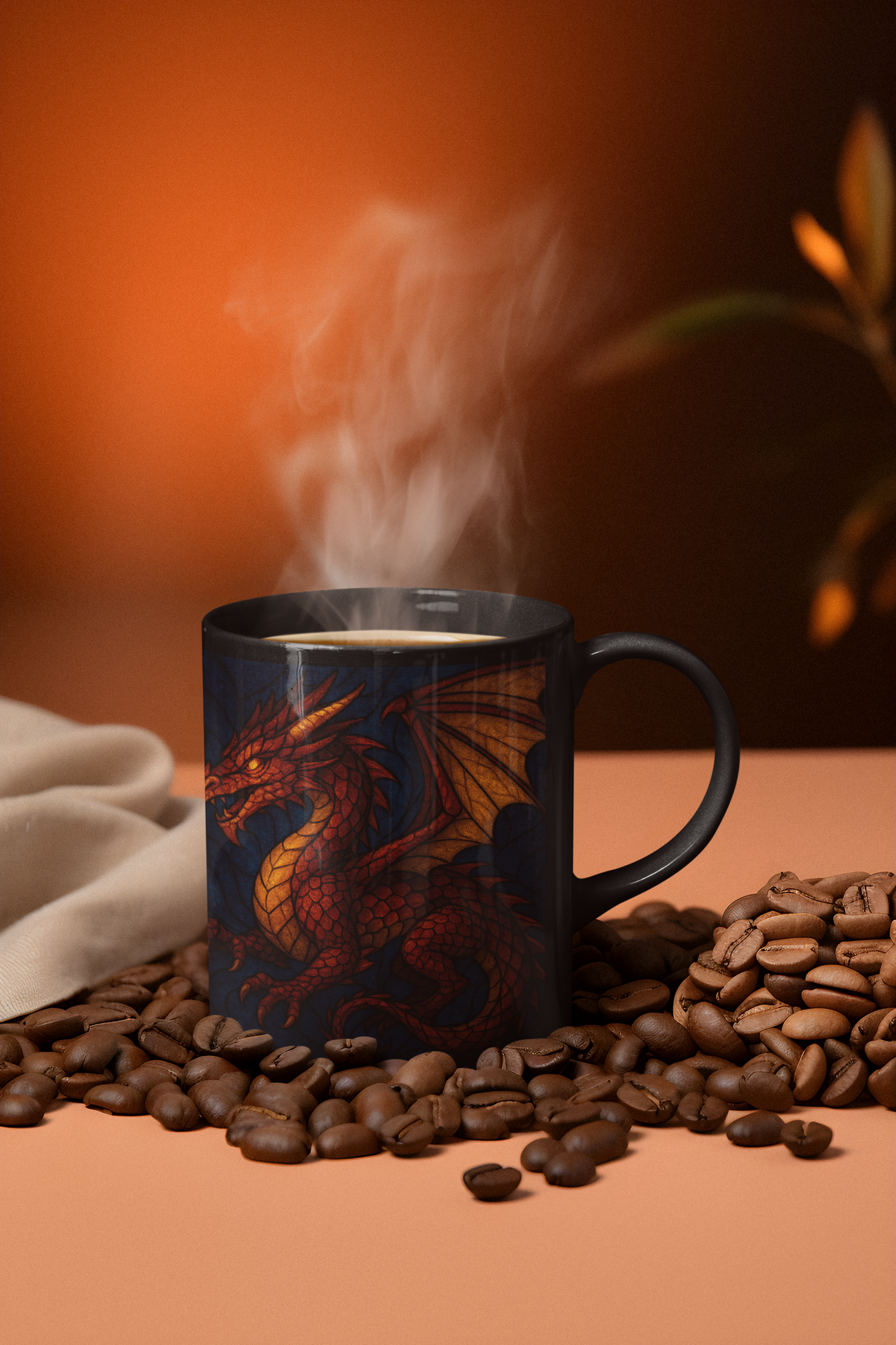 Stained Glass Effect Dragon Coffee Mug, Whether for your morning coffee or evening tea, this dragon cup is the perfect dragon gift for any dragon lover. Experience the enchantment of every brew with this unique dragon coffee mug.