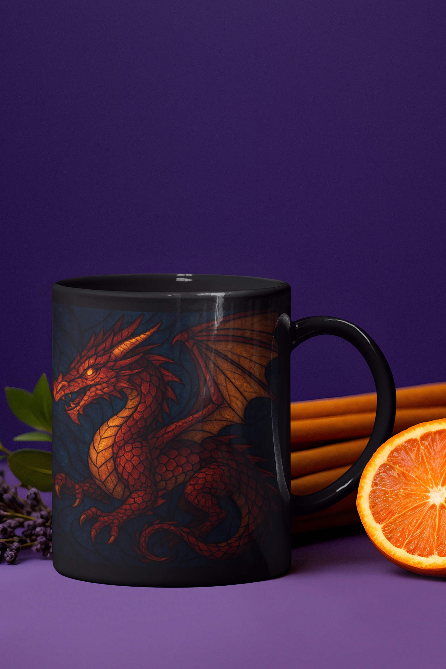 Stained Glass Effect Dragon Coffee Mug, Whether for your morning coffee or evening tea, this dragon cup is the perfect dragon gift for any dragon lover. Experience the enchantment of every brew with this unique dragon coffee mug.