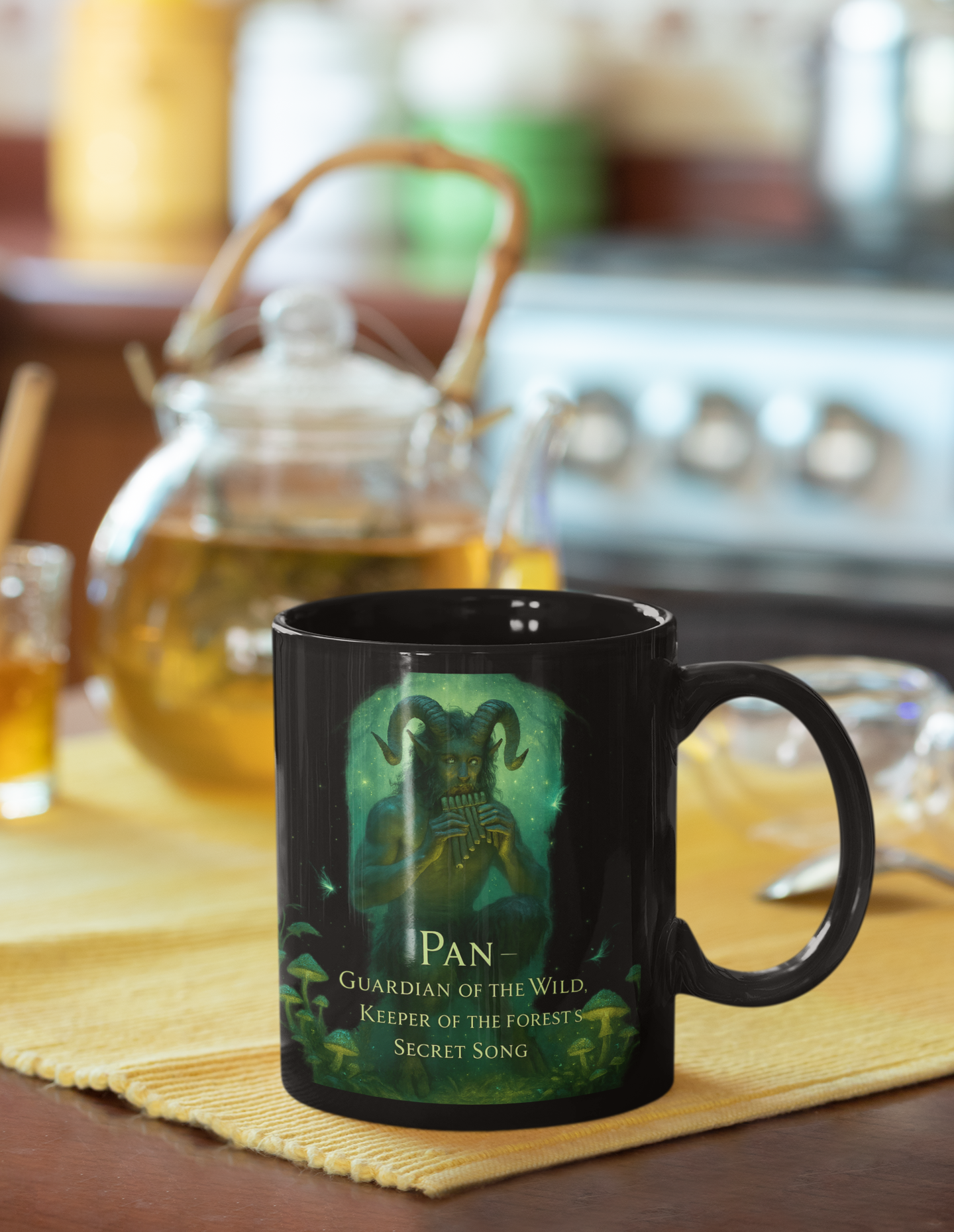 Pan Guardian of the Wild Mug, Whether you're steeped in witchy things or seeking unique witchcraft gifts, this vessel captures the spirit of ancient deities.