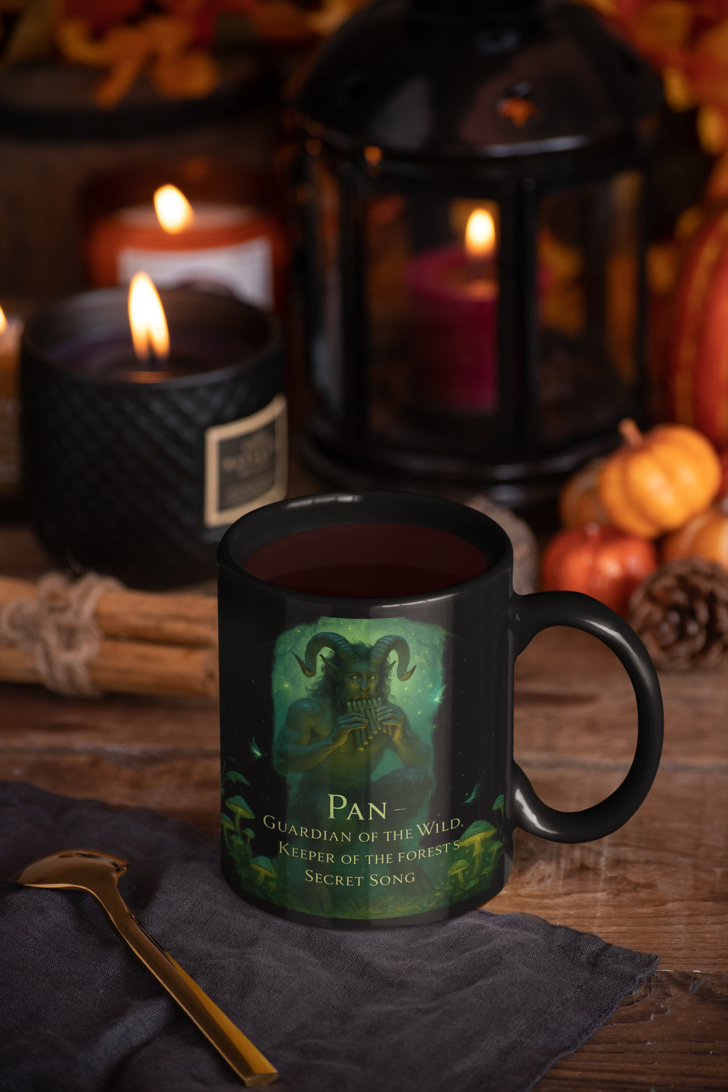 Pan Guardian of the Wild Mug, Whether you're steeped in witchy things or seeking unique witchcraft gifts, this vessel captures the spirit of ancient deities.