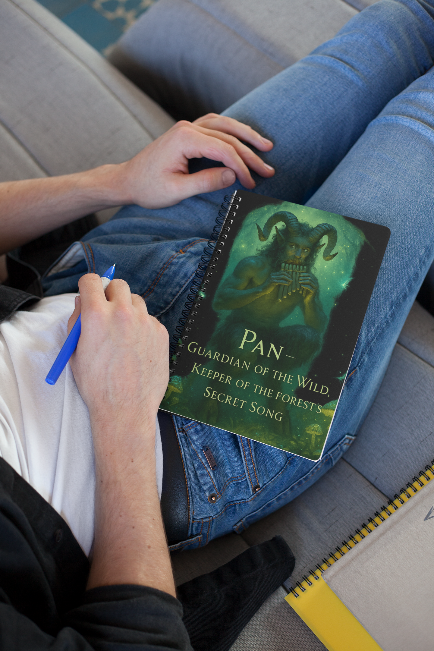 Pan Guardian of the Wild Deity Notebook,A5 Notebook,Greek God,Pan Notebook,As you pen your thoughts on its pristine pages, feel the presence of the Greek god Pan, the eternal symbol of pagan mythology.