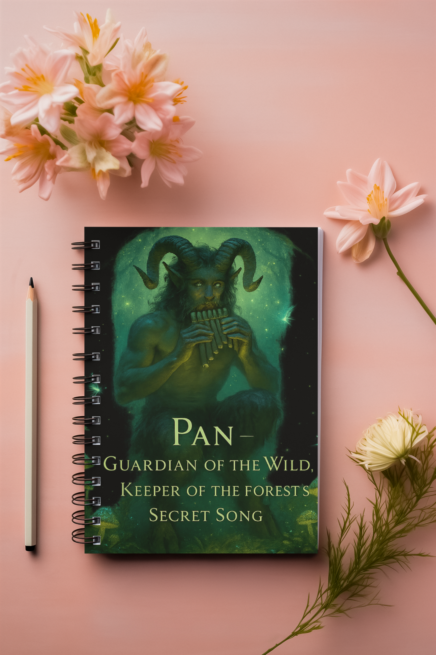 Pan Guardian of the Wild Deity Notebook,A5 Notebook,Greek God,Pan Notebook,As you pen your thoughts on its pristine pages, feel the presence of the Greek god Pan, the eternal symbol of pagan mythology.