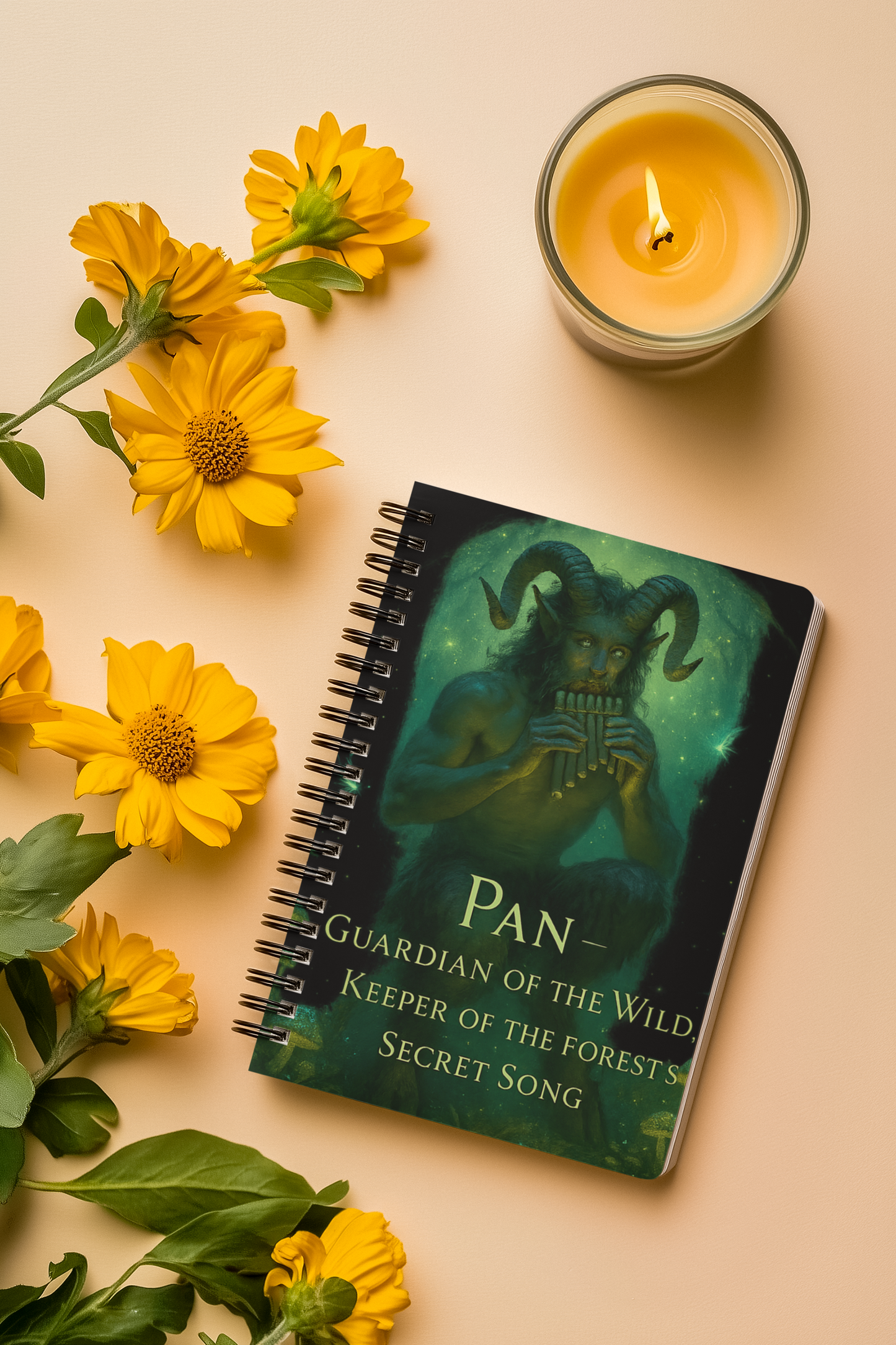 Pan Guardian of the Wild Deity Notebook,A5 Notebook,Greek God,Pan Notebook,As you pen your thoughts on its pristine pages, feel the presence of the Greek god Pan, the eternal symbol of pagan mythology.