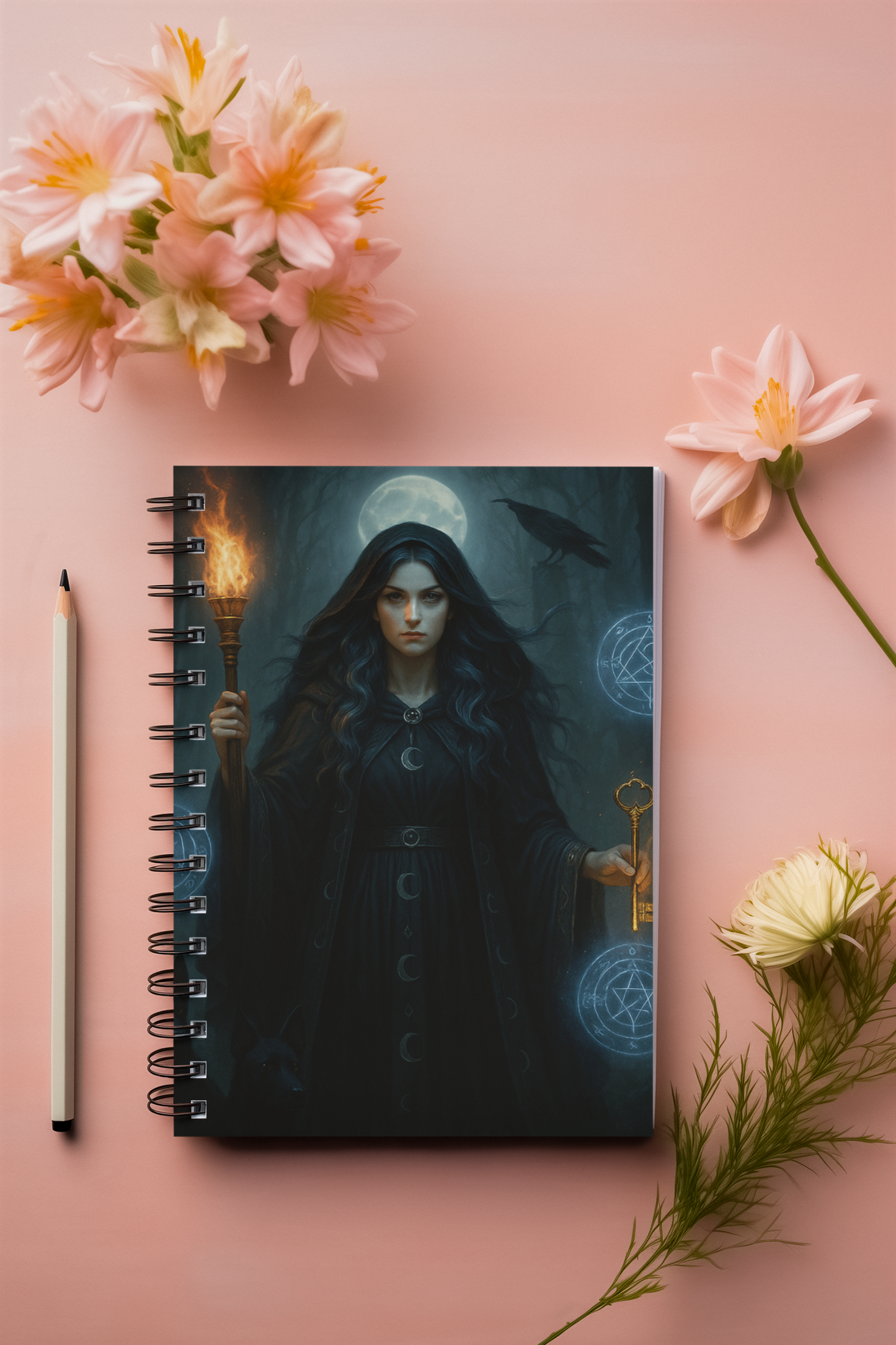 Hecate Goddess Notebook Journal, With pages to document your spells, dreams, and visions, it's more than just a witch journal; it’s a sacred space where whispers of the Greek Goddess, Hekate. journal