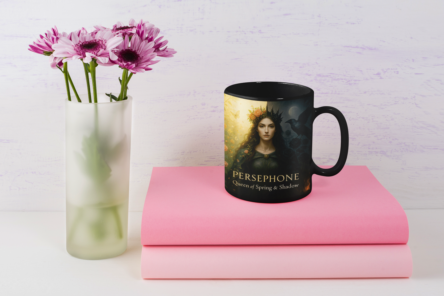 Goddess Persephone Mug, perfect for those who cherish the stories of Greek gods, adding a magical touch to your morning ritual. Let this witchy mug be your daily reminder of Persephone’s elegance and strength.,witchy stuff,witch gift