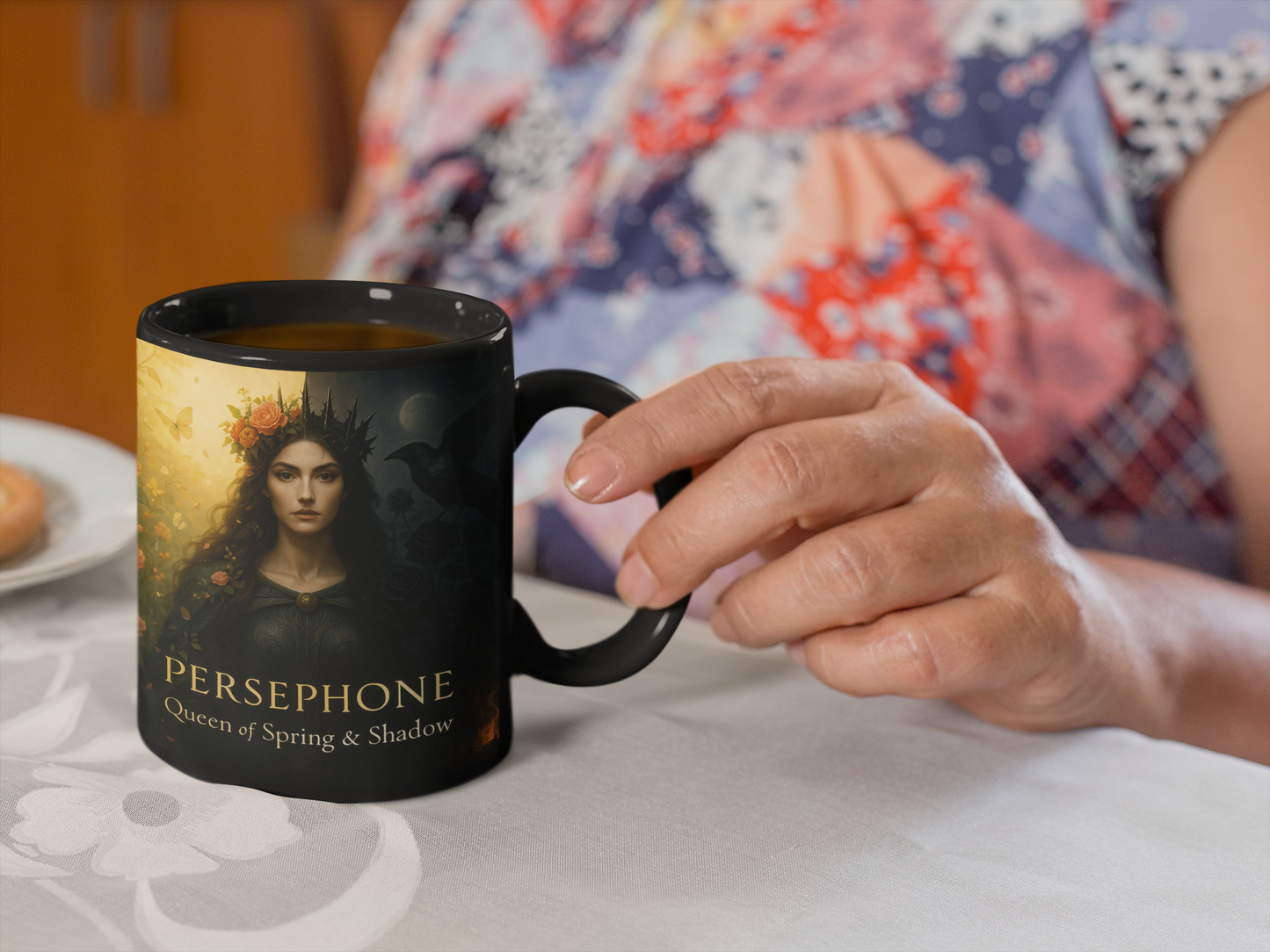 Goddess Persephone Mug, perfect for those who cherish the stories of Greek gods, adding a magical touch to your morning ritual. Let this witchy mug be your daily reminder of Persephone’s elegance and strength.,witchy stuff,witch gift