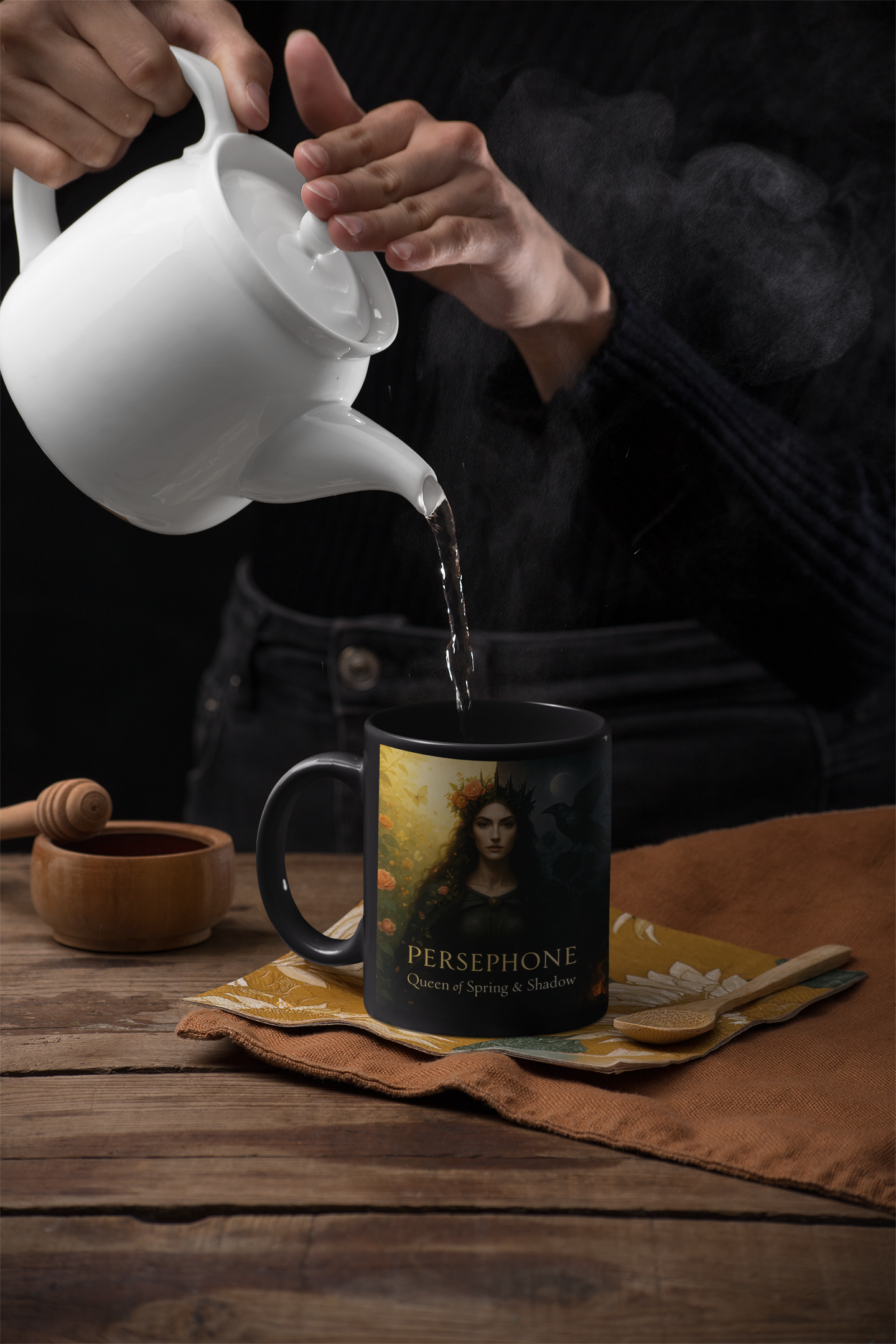Goddess Persephone Mug, perfect for those who cherish the stories of Greek gods, adding a magical touch to your morning ritual. Let this witchy mug be your daily reminder of Persephone’s elegance and strength.,witchy stuff,witch gift