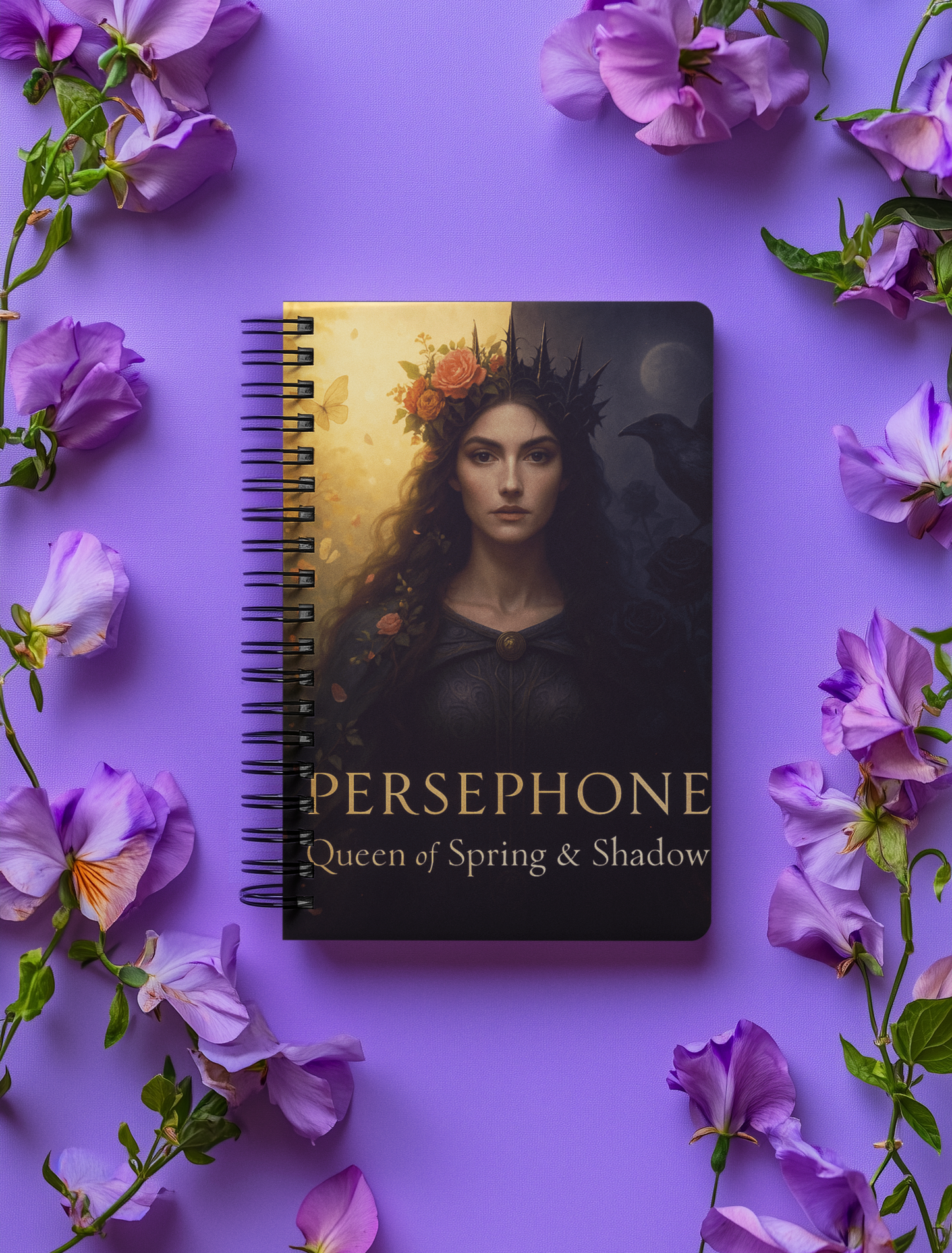 Goddess Persephone Witchy Notebook,is perfect for capturing your thoughts, spells, and manifestations.