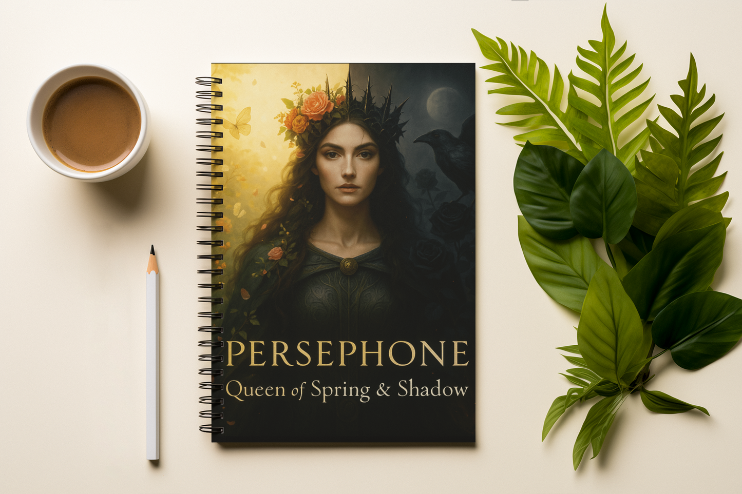 Goddess Persephone Witchy Notebook,is perfect for capturing your thoughts, spells, and manifestations.
