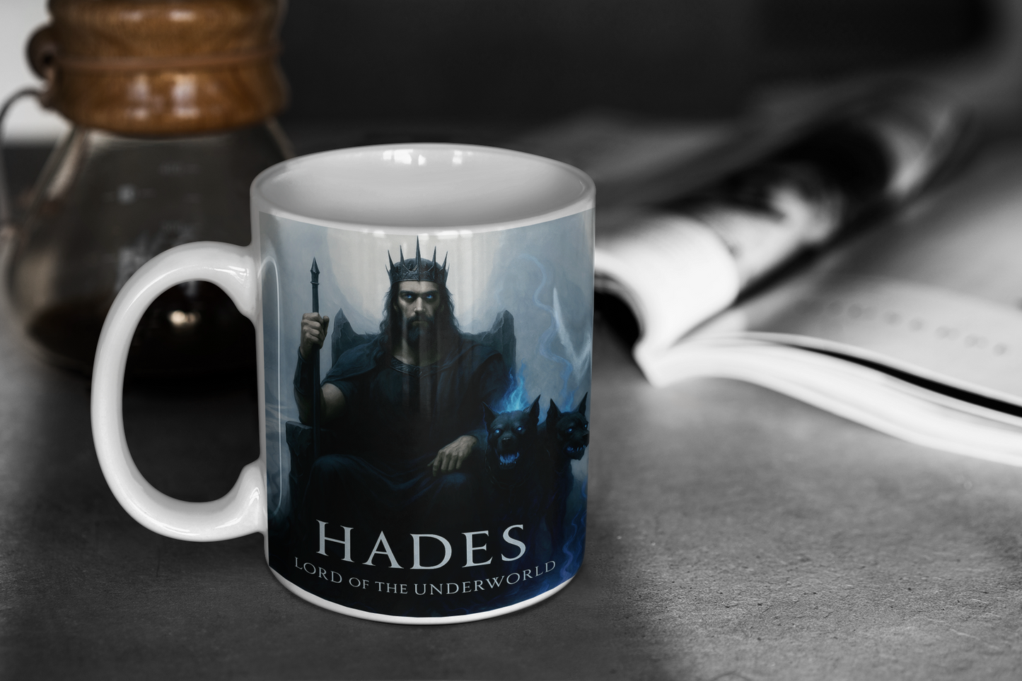 Hades Mug, God of Underworld Mug, the perfect Hades gift for mythology enthusiasts.