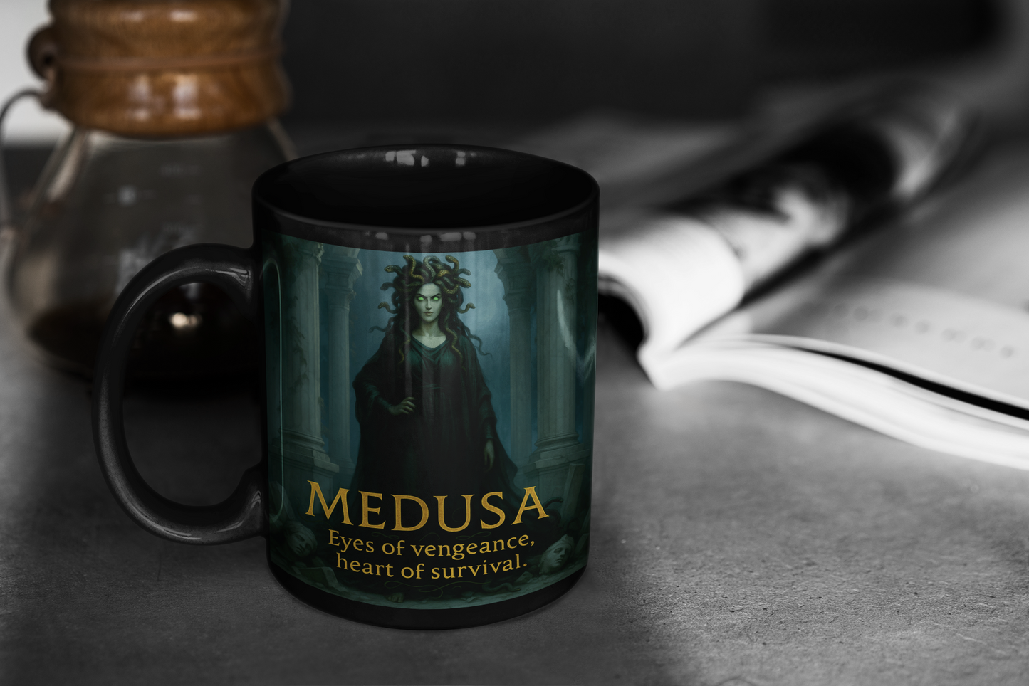 Goddess Medusa Mug, Medusa Figure, a unique medusa gift or an ideal feminist mug for today's thoughtful soul.