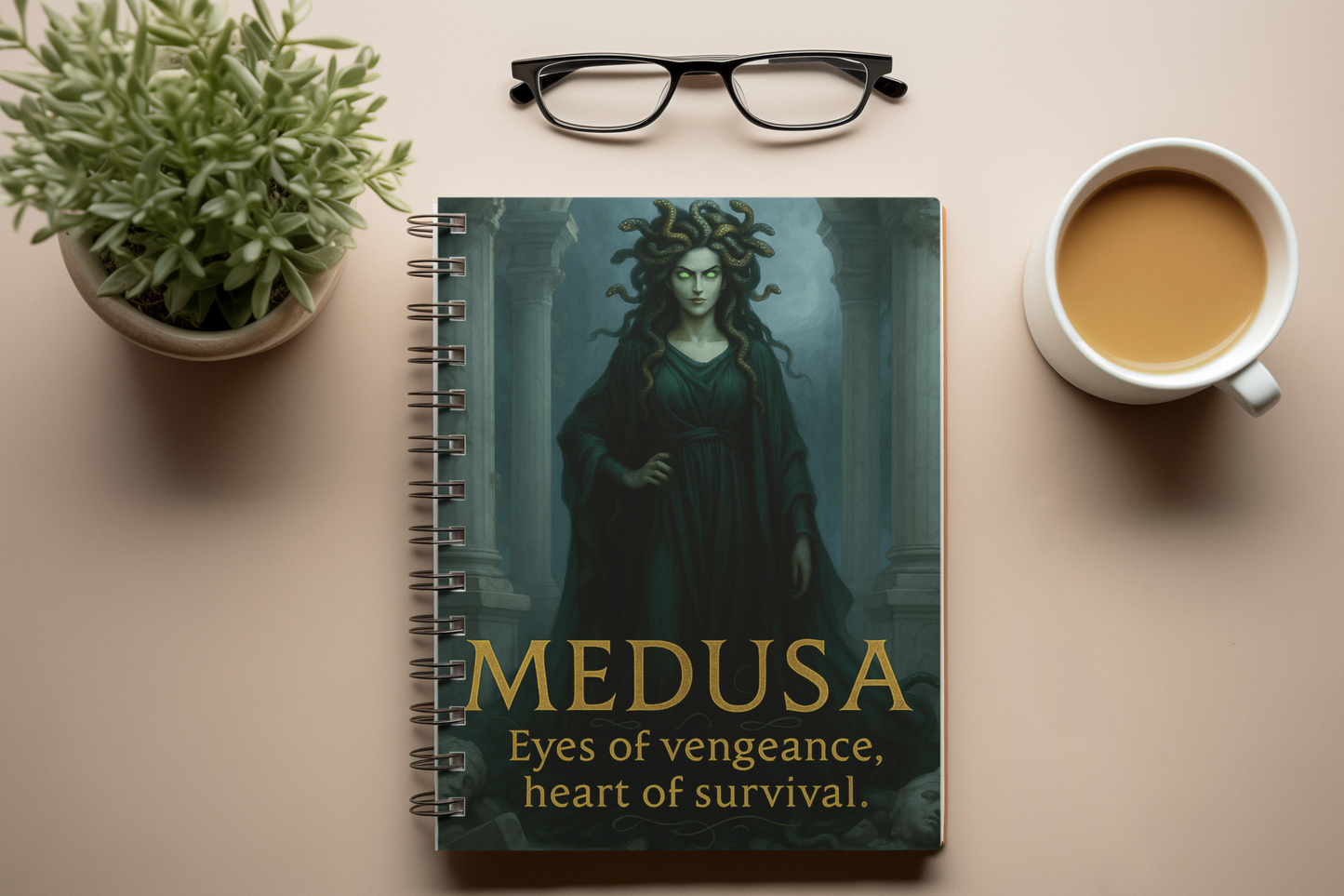 Goddess Medusa Notebook, perfect for capturing thoughts or serving as your book of shadows.