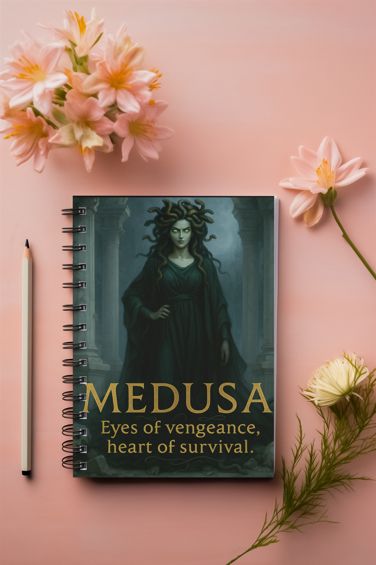 Goddess Medusa Notebook, perfect for capturing thoughts or serving as your book of shadows.
