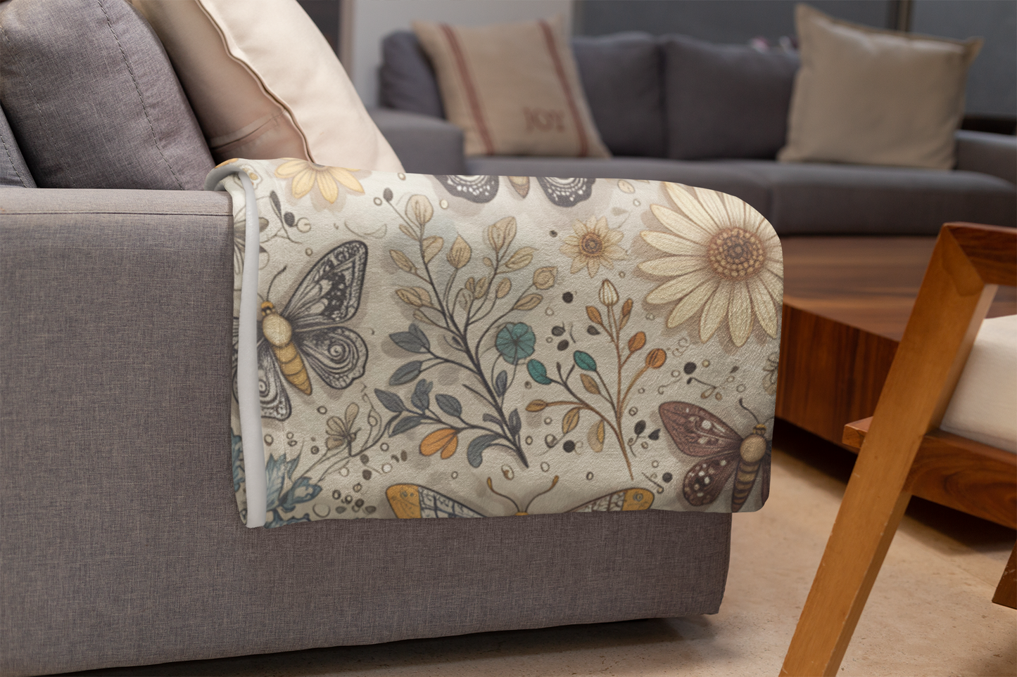 Autumn Moth Blanket, this autumn blanket invites warmth and charm into any space, making every moment feel delightfully autumn cozy.
